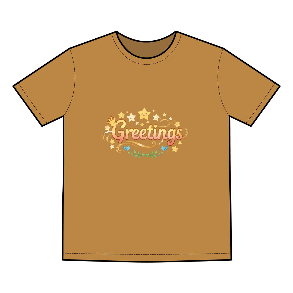 Greetings Graphic Tee — Vintage Holiday Casual T‑Shirt