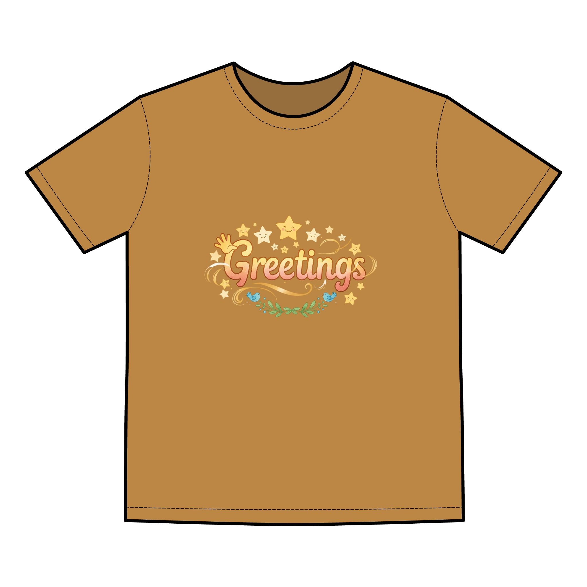 Greetings Graphic Tee — Vintage Holiday Casual T‑Shirt