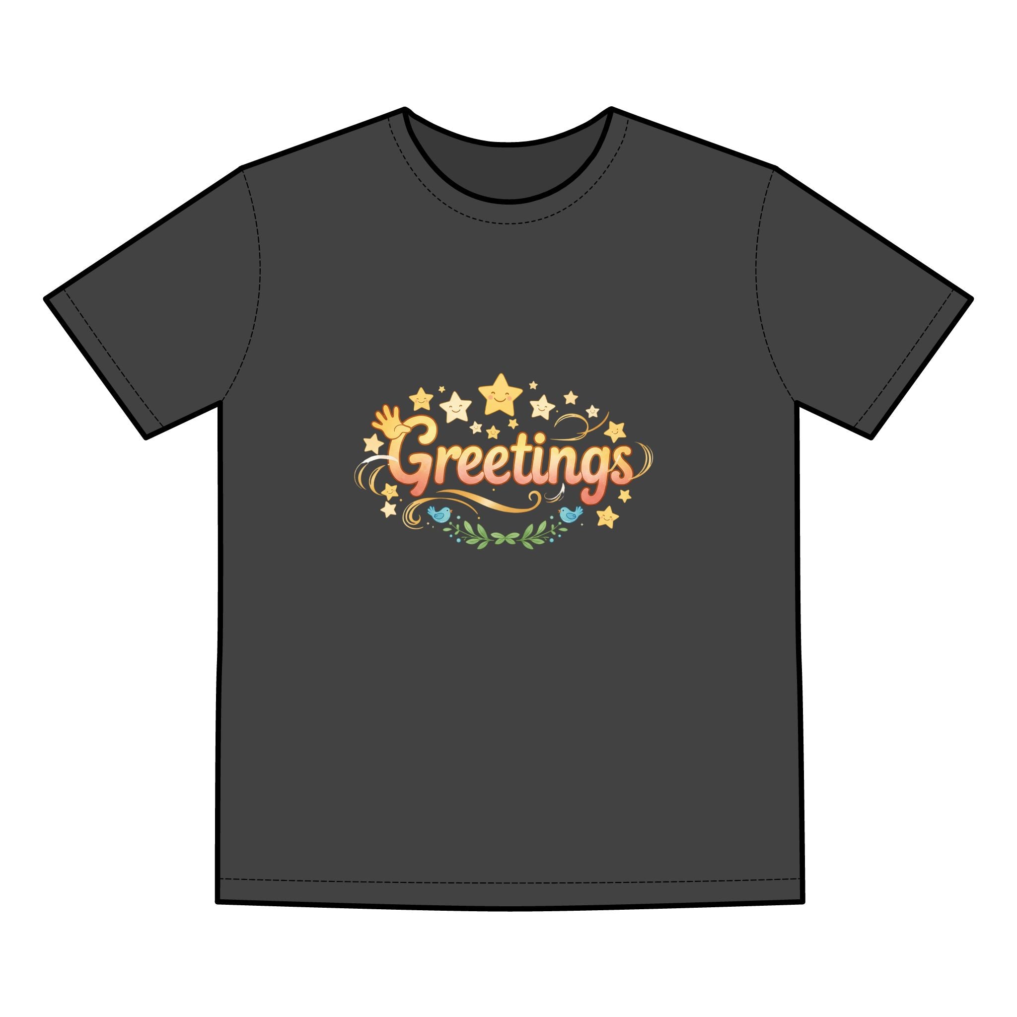 Greetings Graphic Tee — Vintage Holiday Casual T‑Shirt