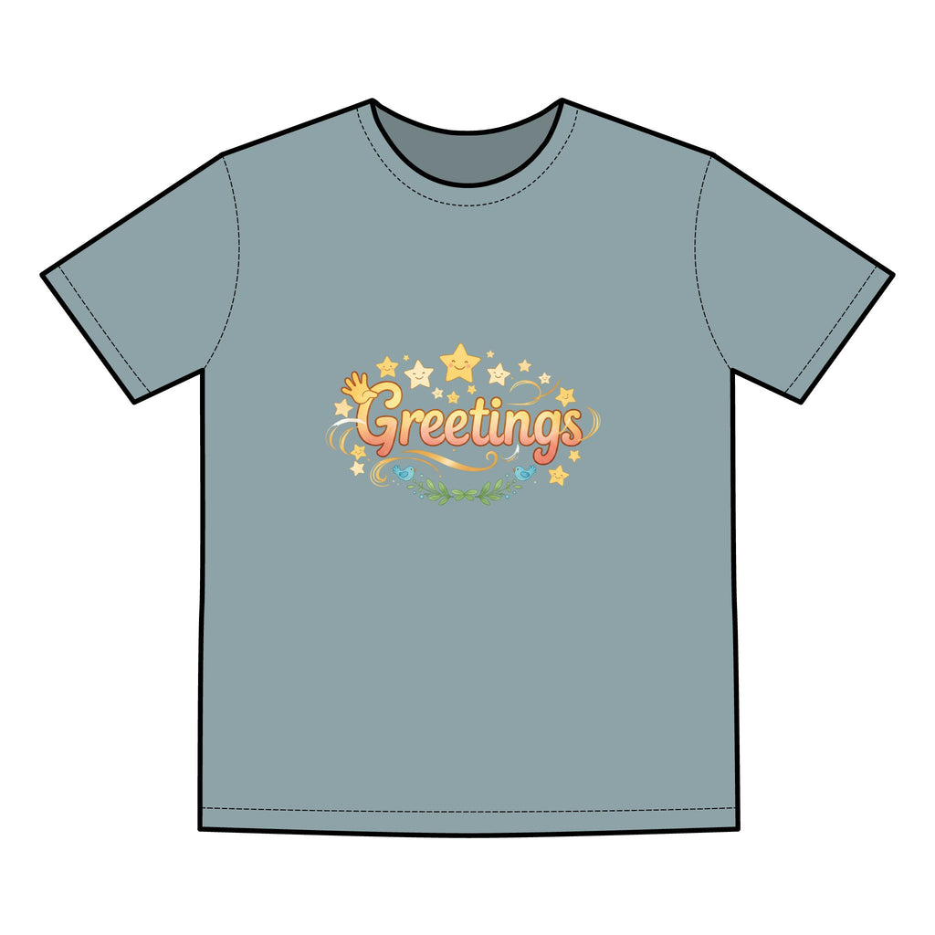 Greetings Graphic Tee — Vintage Holiday Casual T‑Shirt