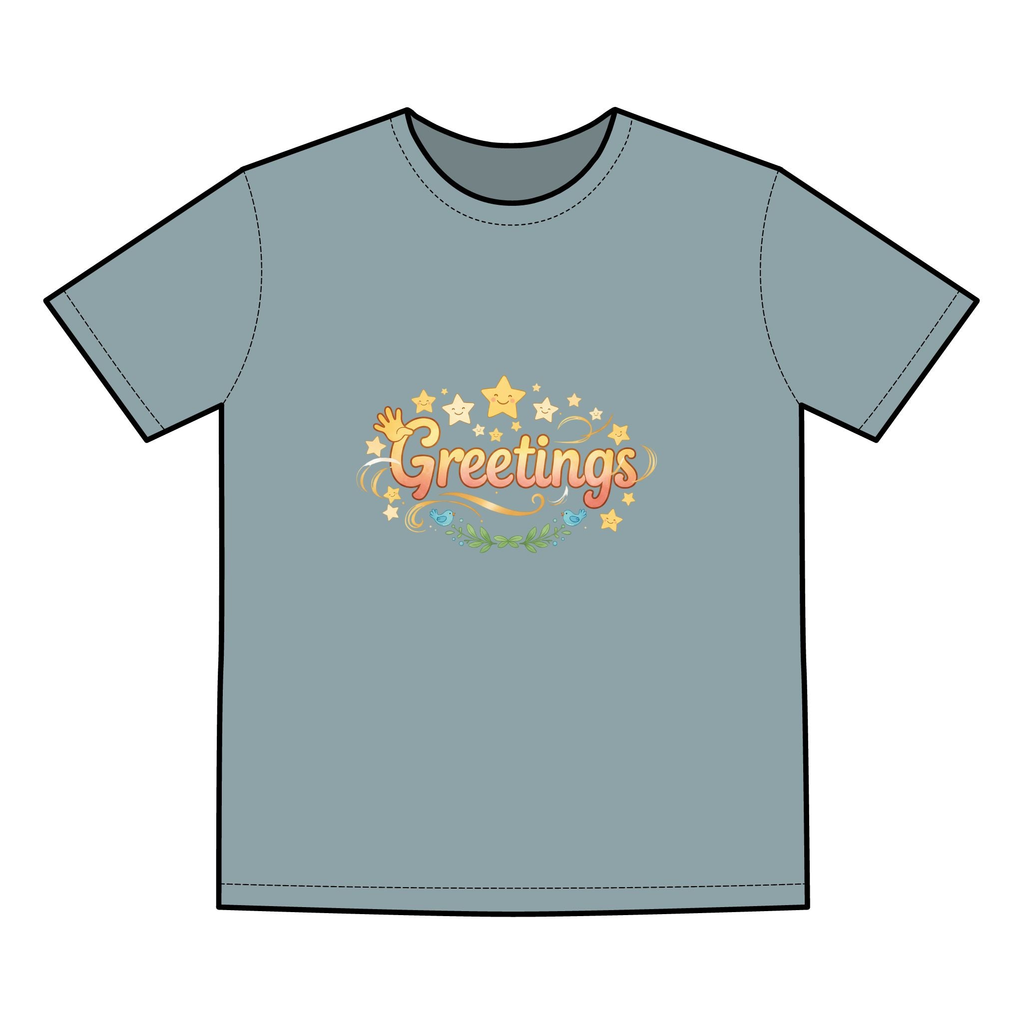 Greetings Graphic Tee — Vintage Holiday Casual T‑Shirt