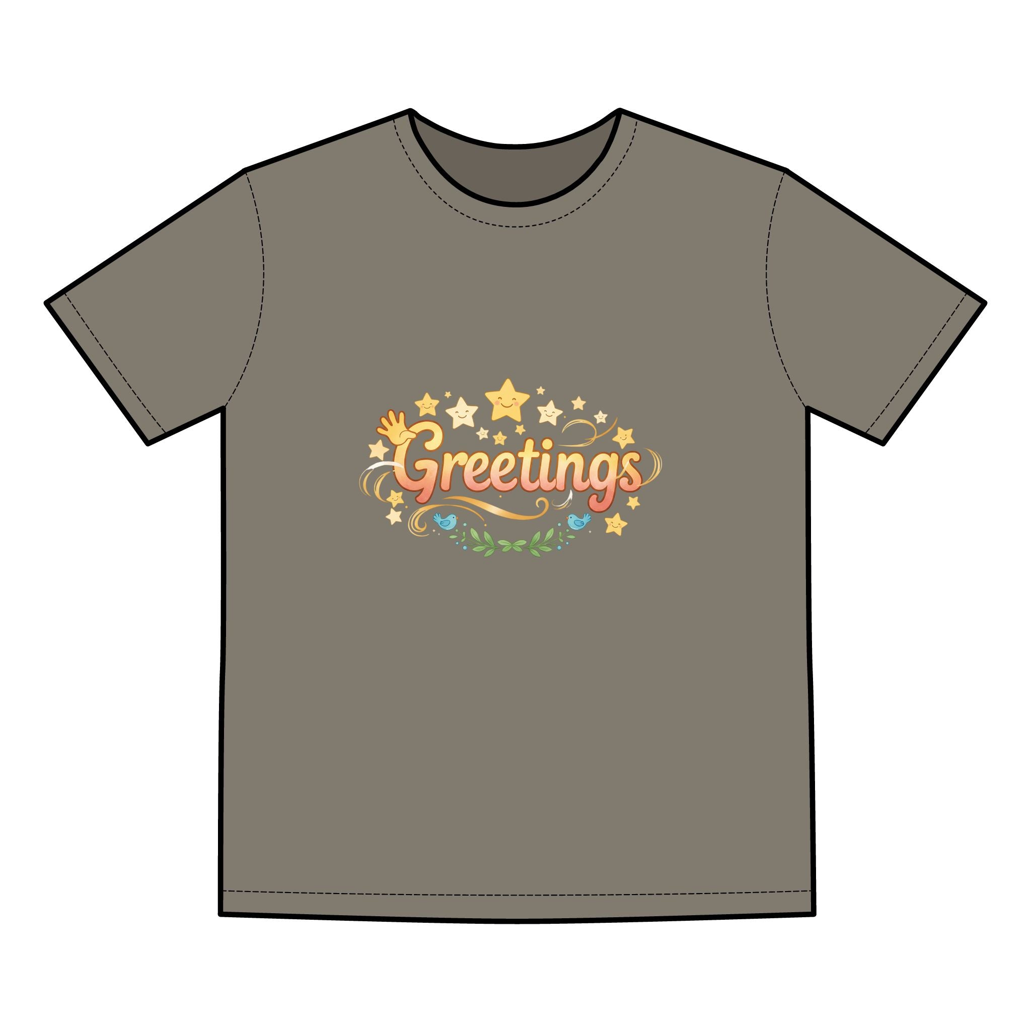 Greetings Graphic Tee — Vintage Holiday Casual T‑Shirt