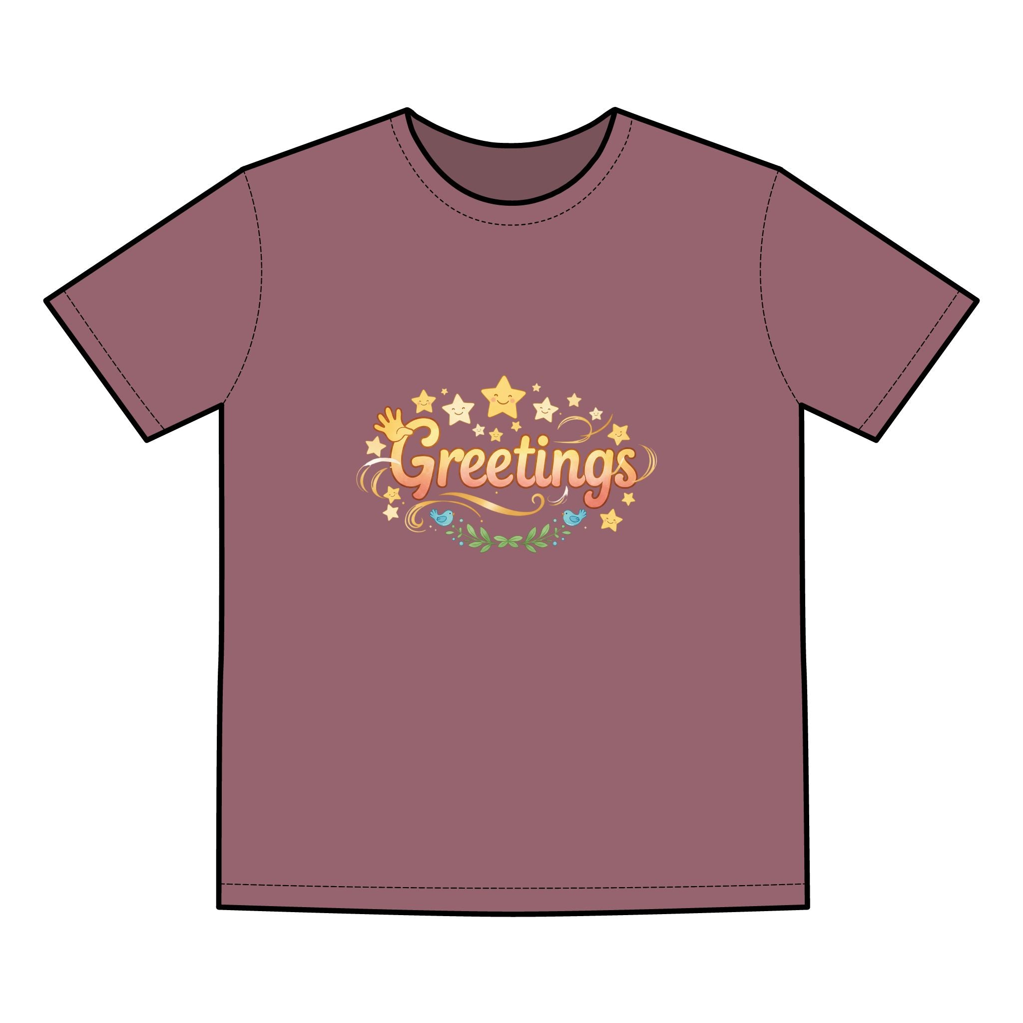 Greetings Graphic Tee — Vintage Holiday Casual T‑Shirt