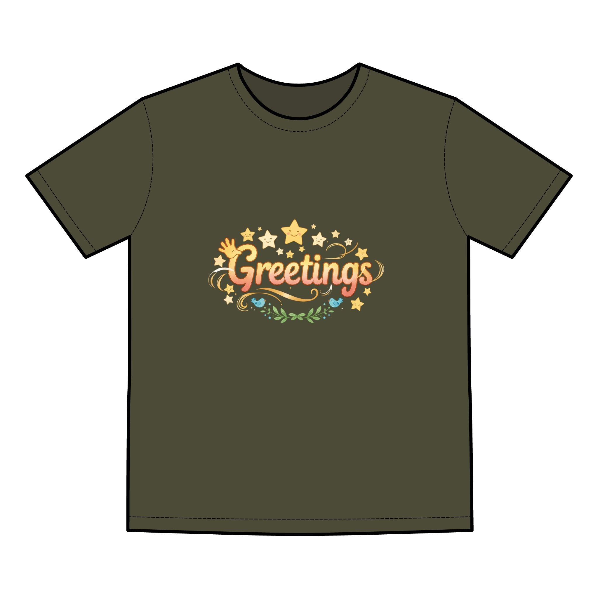 Greetings Graphic Tee — Vintage Holiday Casual T‑Shirt