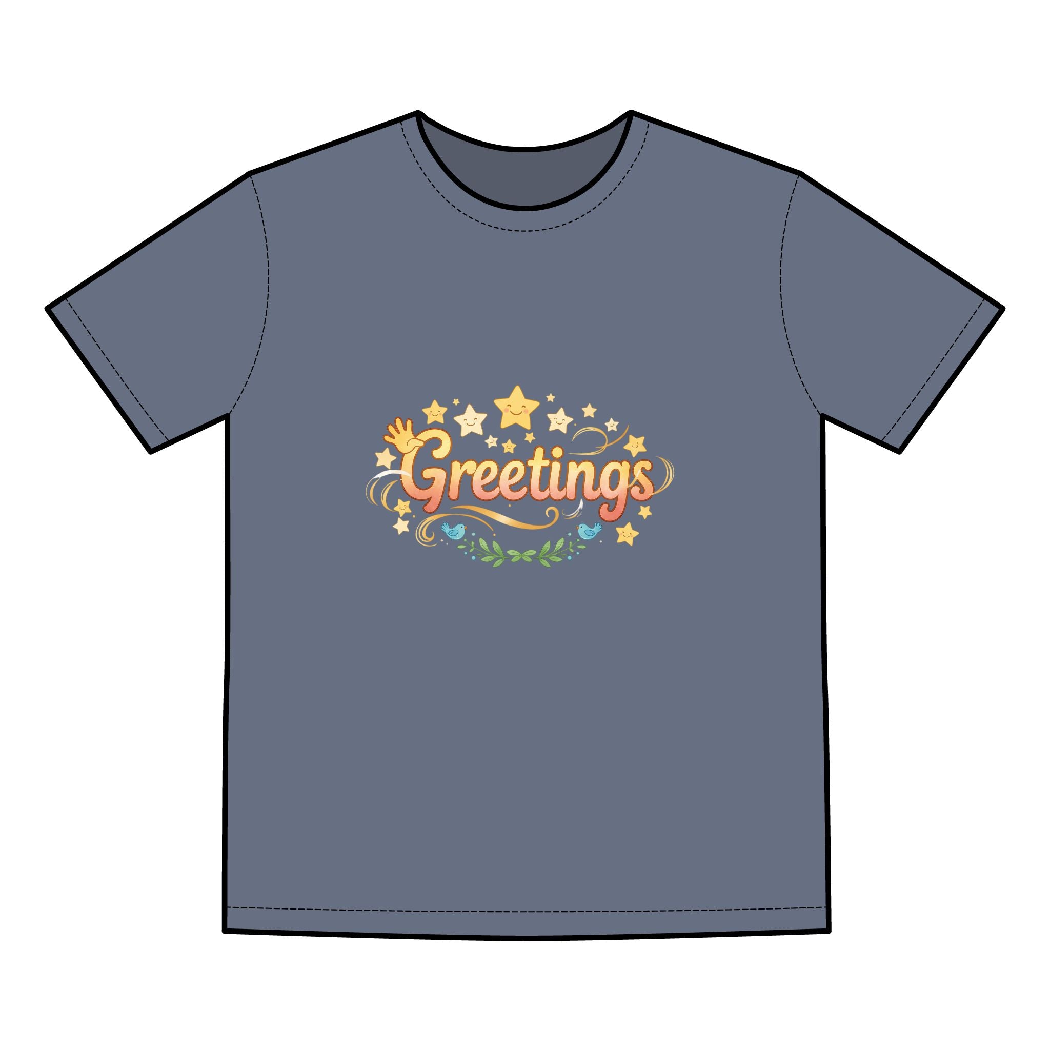 Greetings Graphic Tee — Vintage Holiday Casual T‑Shirt