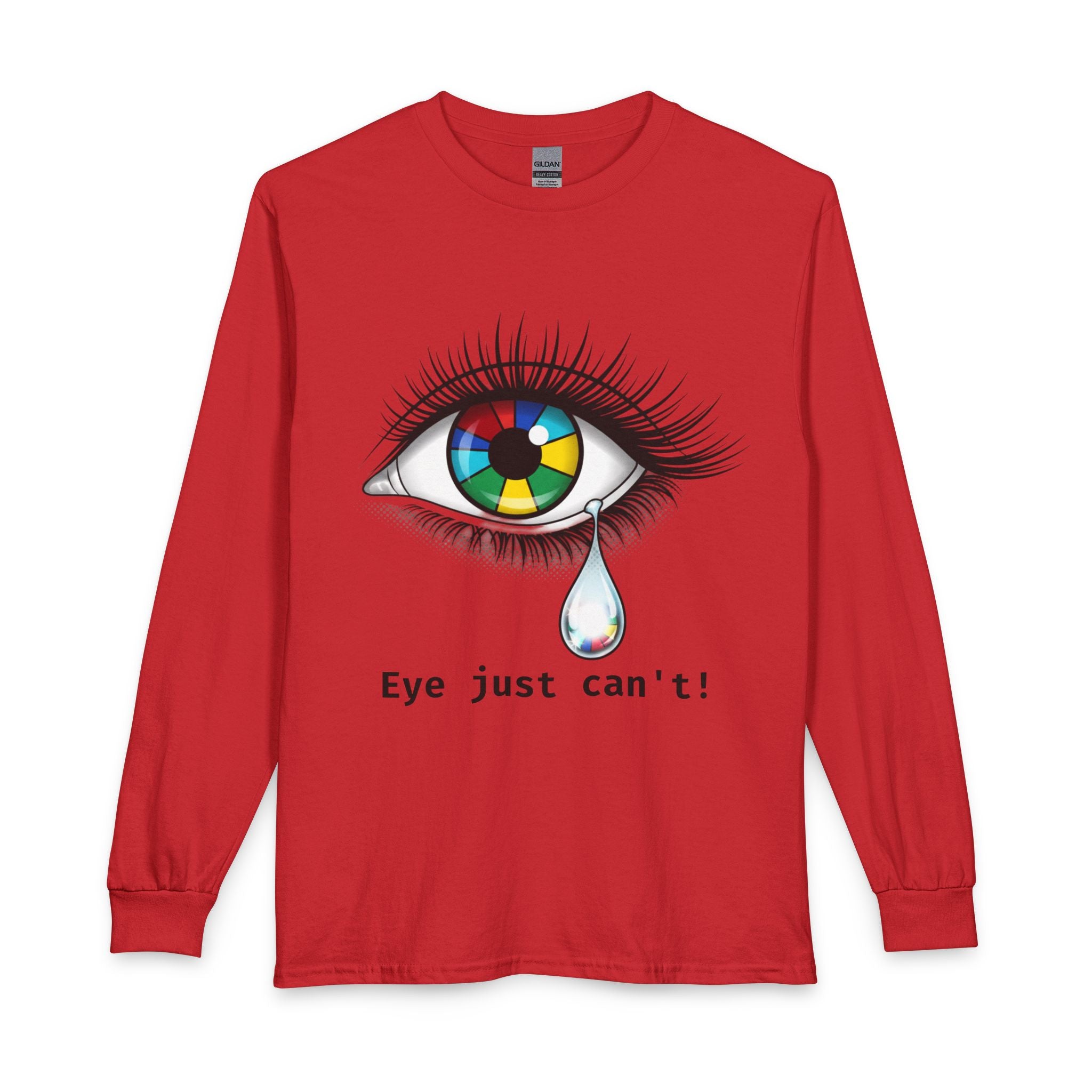 Long Sleeve T-Shirt — Color Wheel Eye Tear Graphic