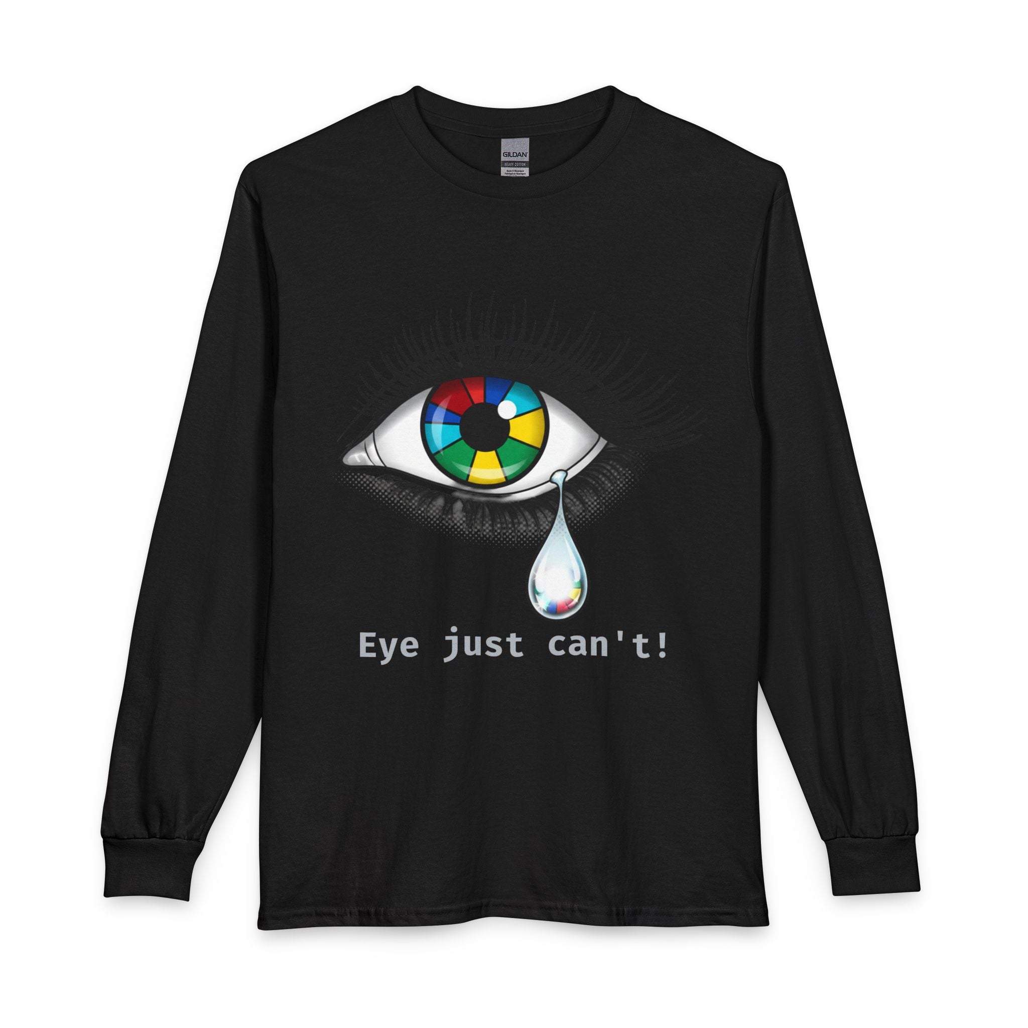 Long Sleeve T-Shirt — Color Wheel Eye Tear Graphic