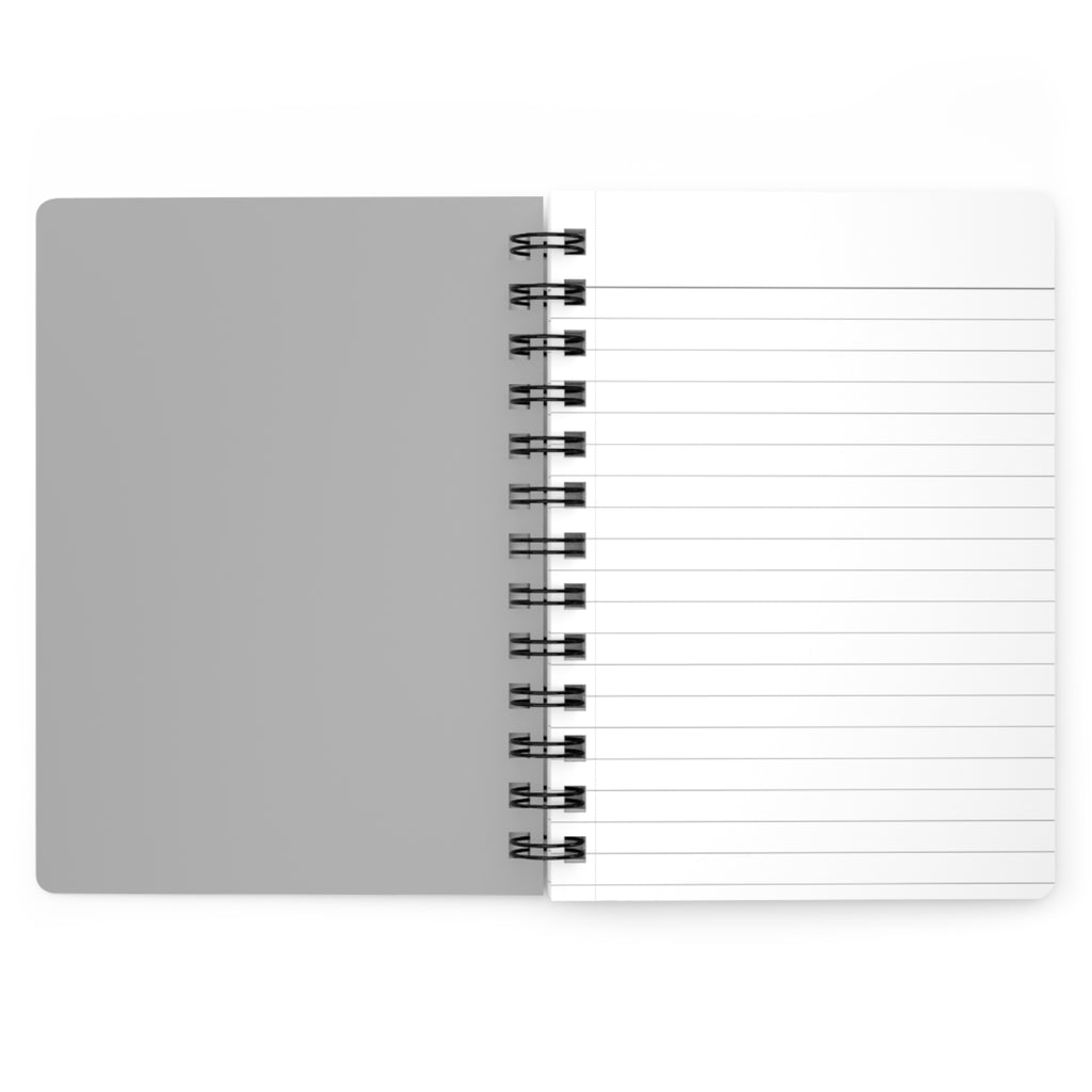 Spiral-Bound Journal — Grey Patterned 'Journal' Cover with Meditative Woman Illustration