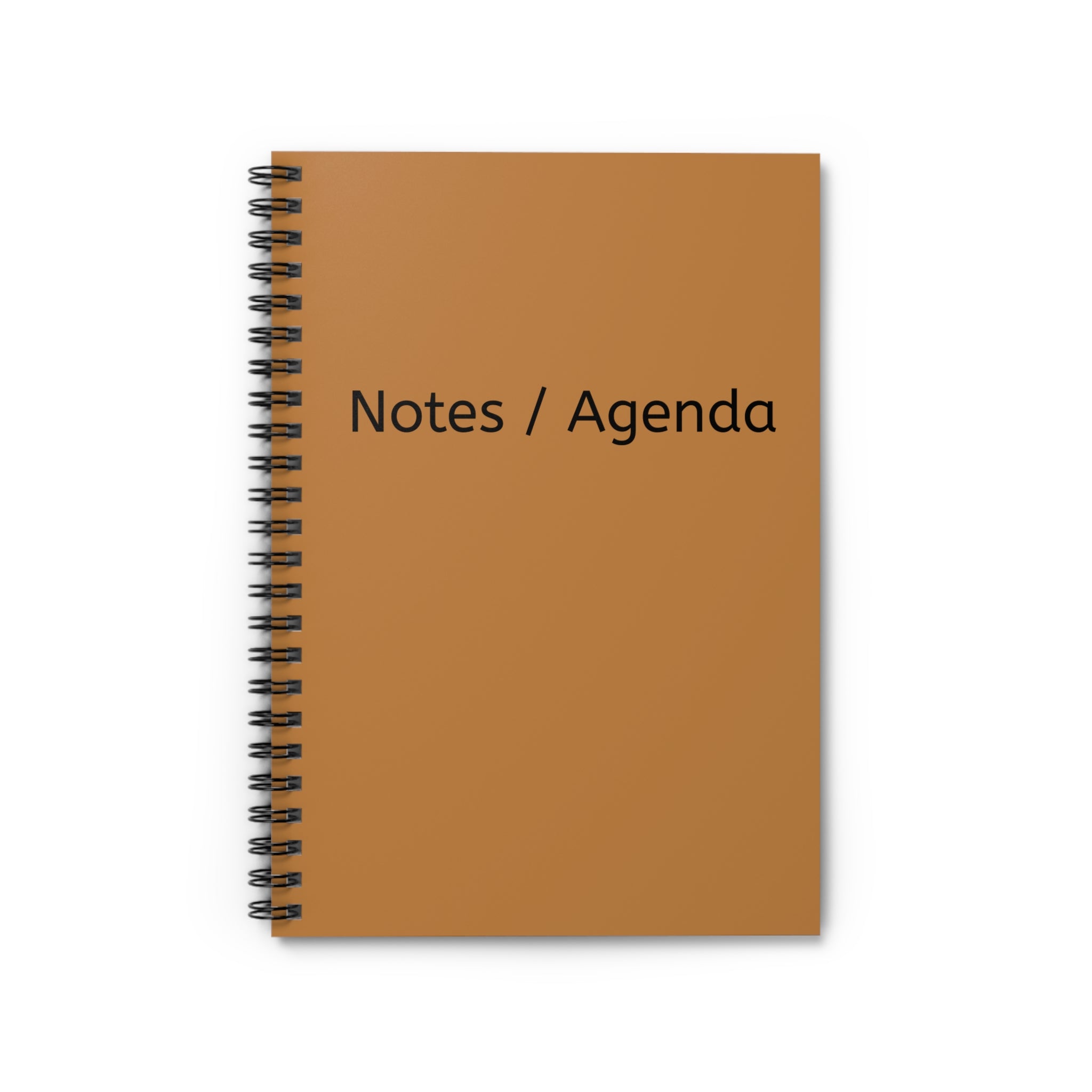 Notes / Agenda Spiral Notebook — Brown Ruled Journal for Work & School