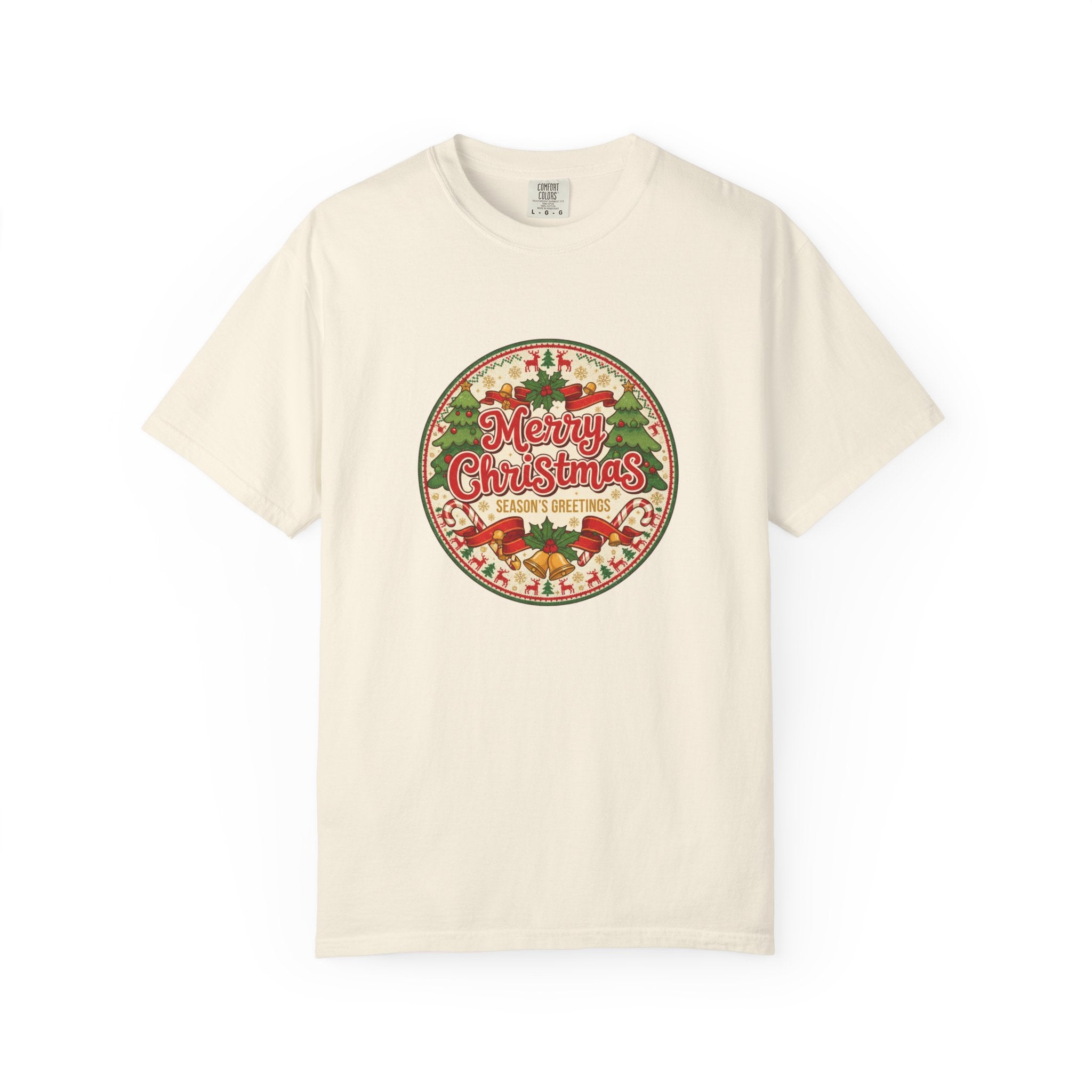 Merry Christmas Vintage Badge T-Shirt - Holiday Tee