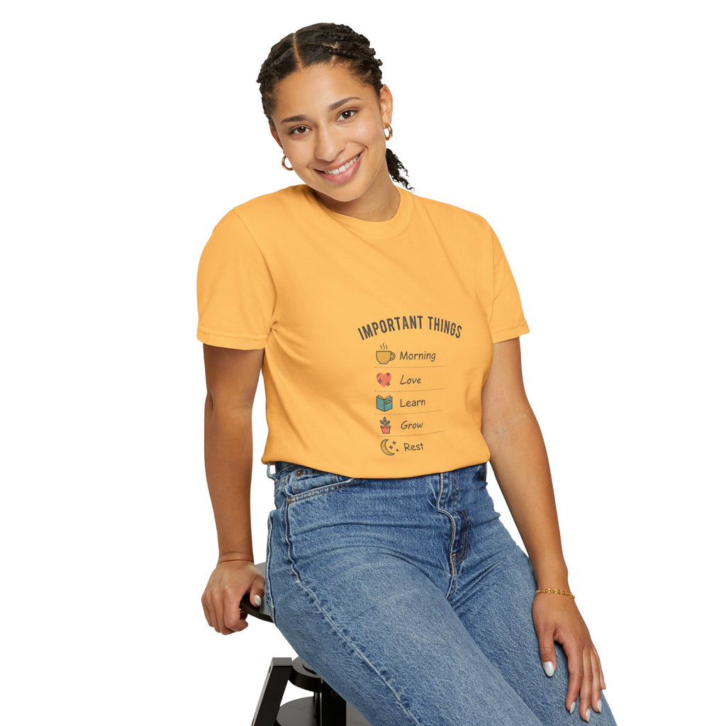 Important Things T‑Shirt — Comfortable Graphic Tee