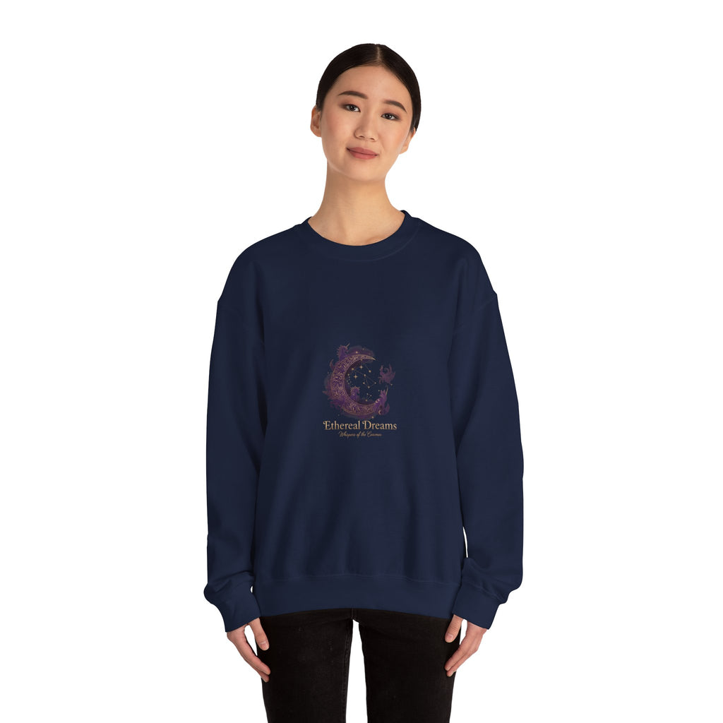 Sleeping Dragon Illustration Crewneck Sweatshirt | Fantasy Moon Design