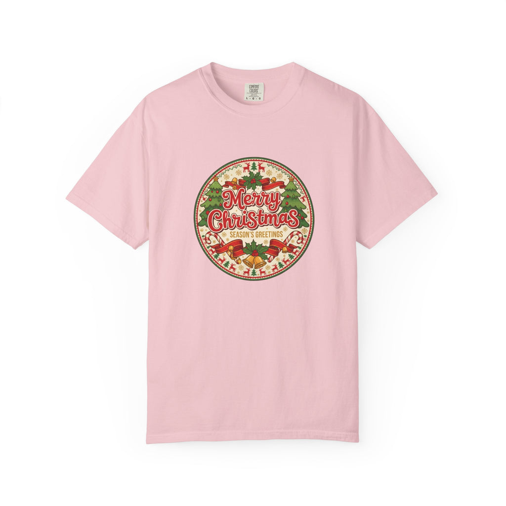 Merry Christmas Vintage Badge T-Shirt - Holiday Tee
