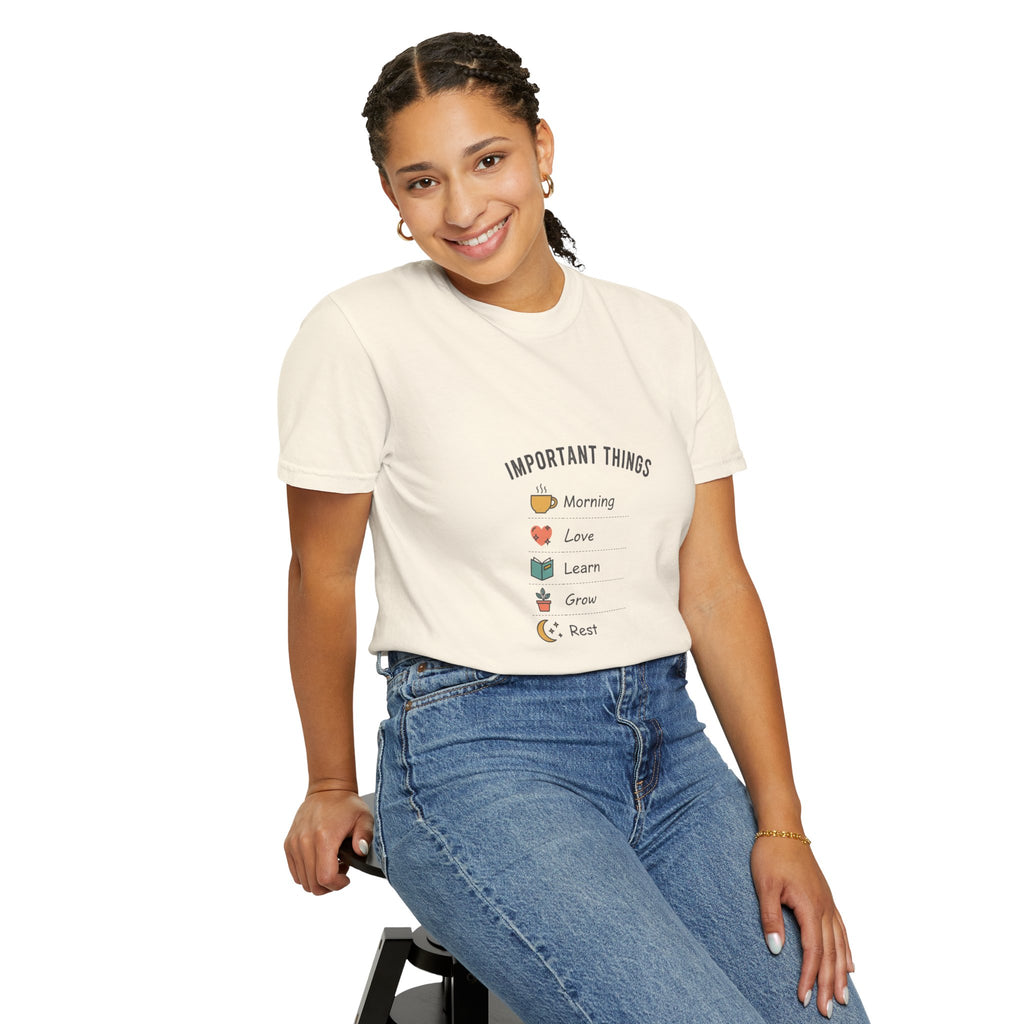 Important Things T‑Shirt — Comfortable Graphic Tee