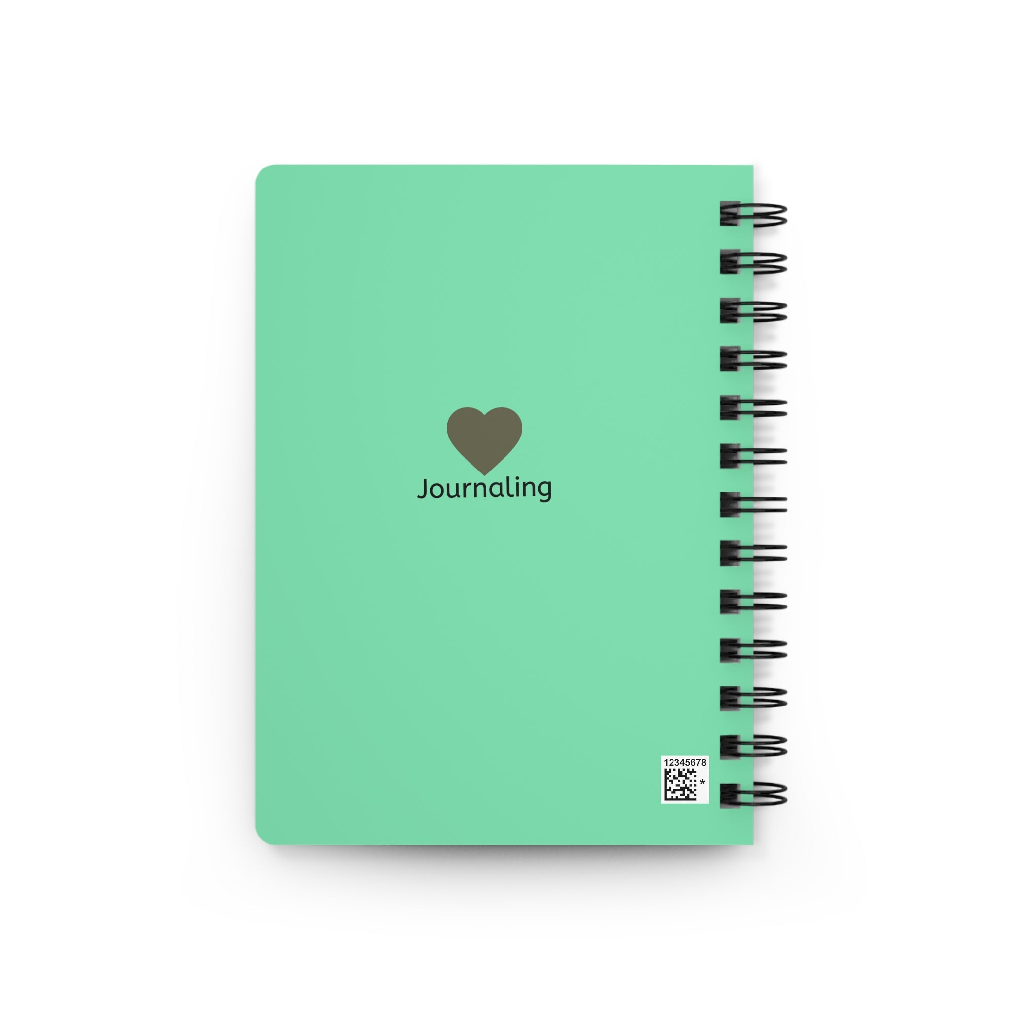 Spiral-Bound Journal — Green 'Journal' Cover with Meditative Woman Illustration