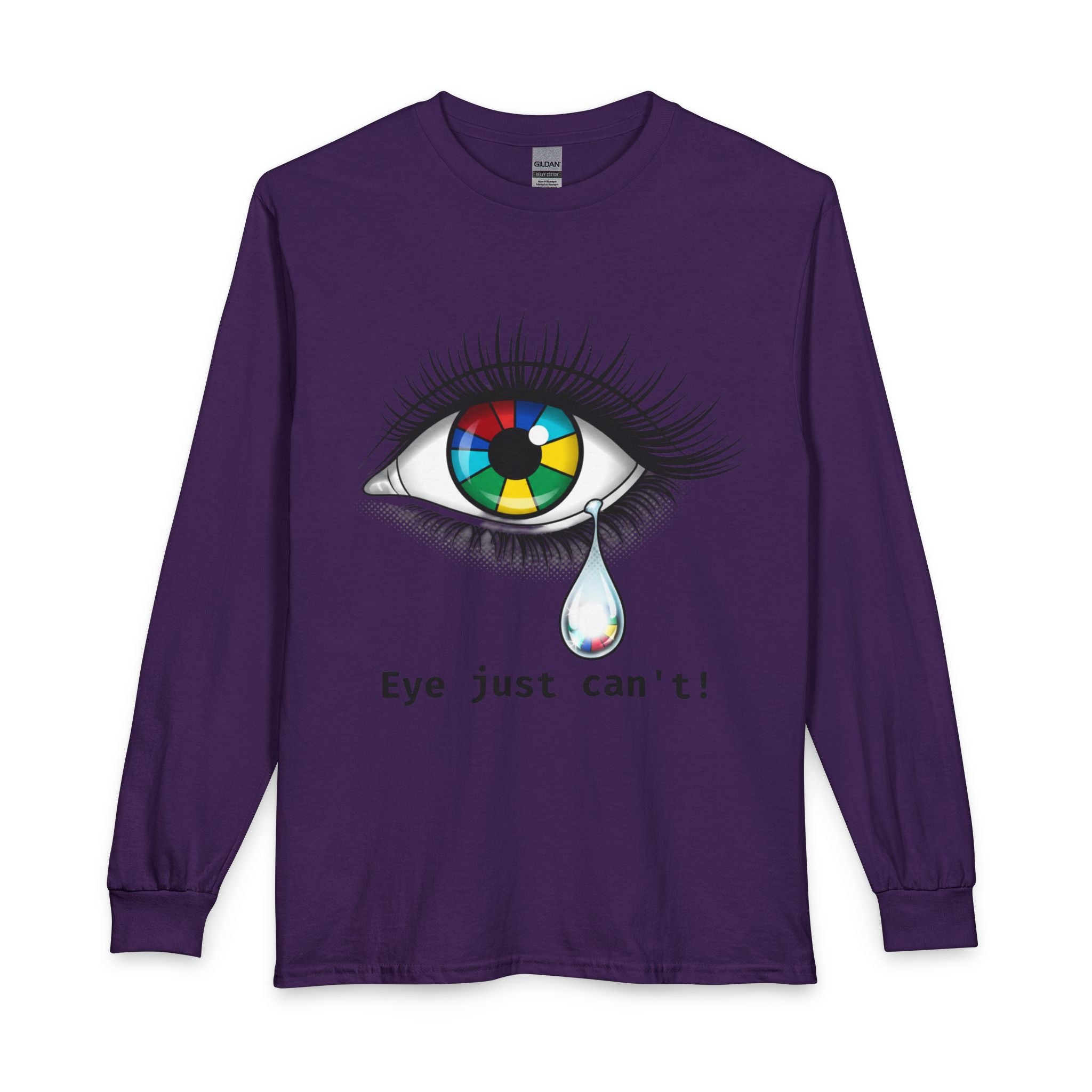 Long Sleeve T-Shirt — Color Wheel Eye Tear Graphic