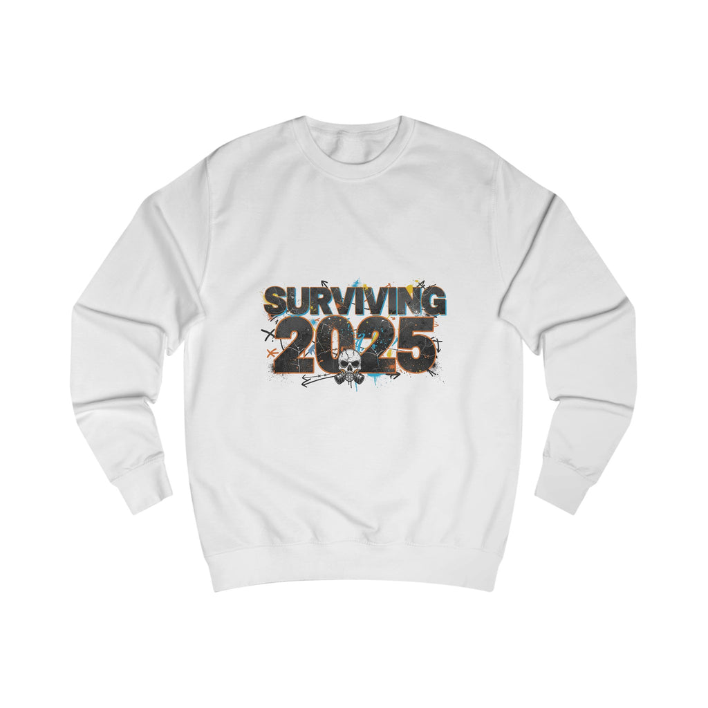 Surviving 2025 Sweatshirt — Funny Retro Graphic Crewneck for New Year & Graduation Gifts