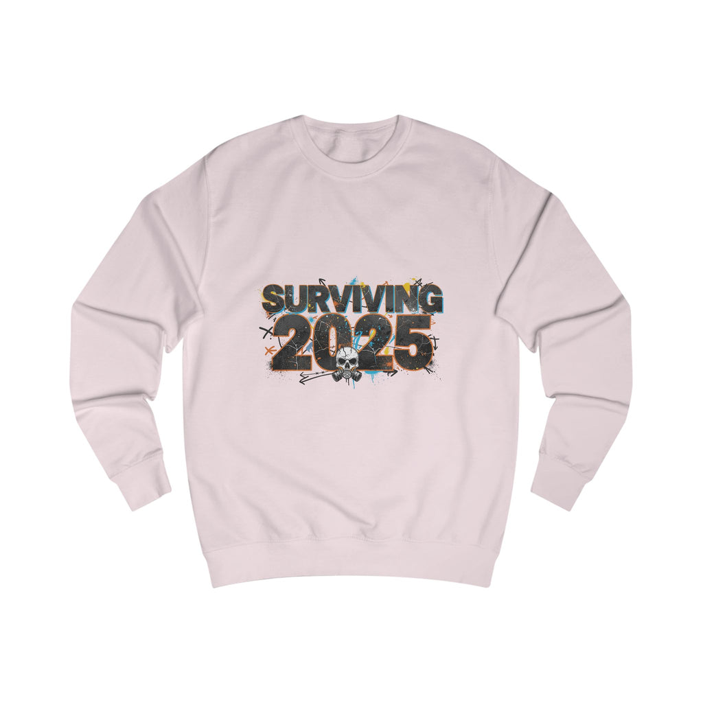 Surviving 2025 Sweatshirt — Funny Retro Graphic Crewneck for New Year & Graduation Gifts