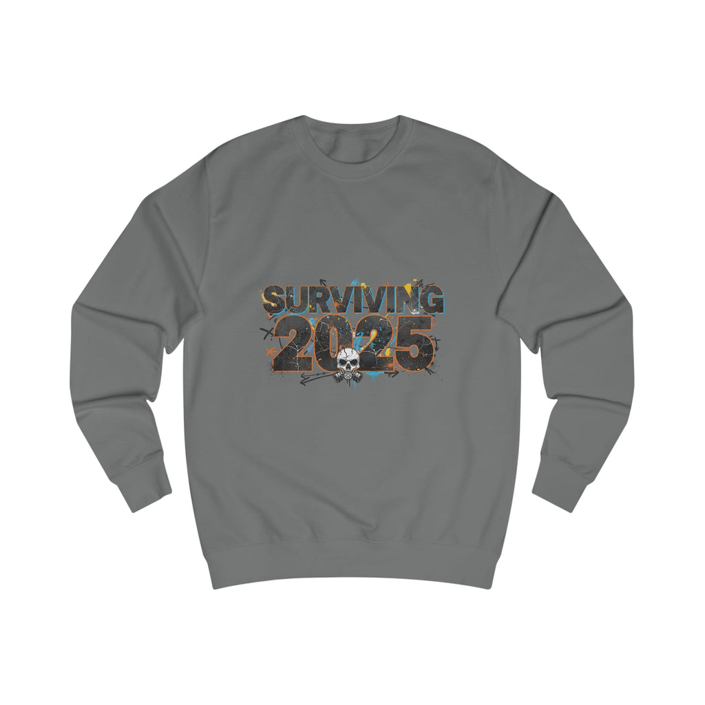 Surviving 2025 Sweatshirt — Funny Retro Graphic Crewneck for New Year & Graduation Gifts