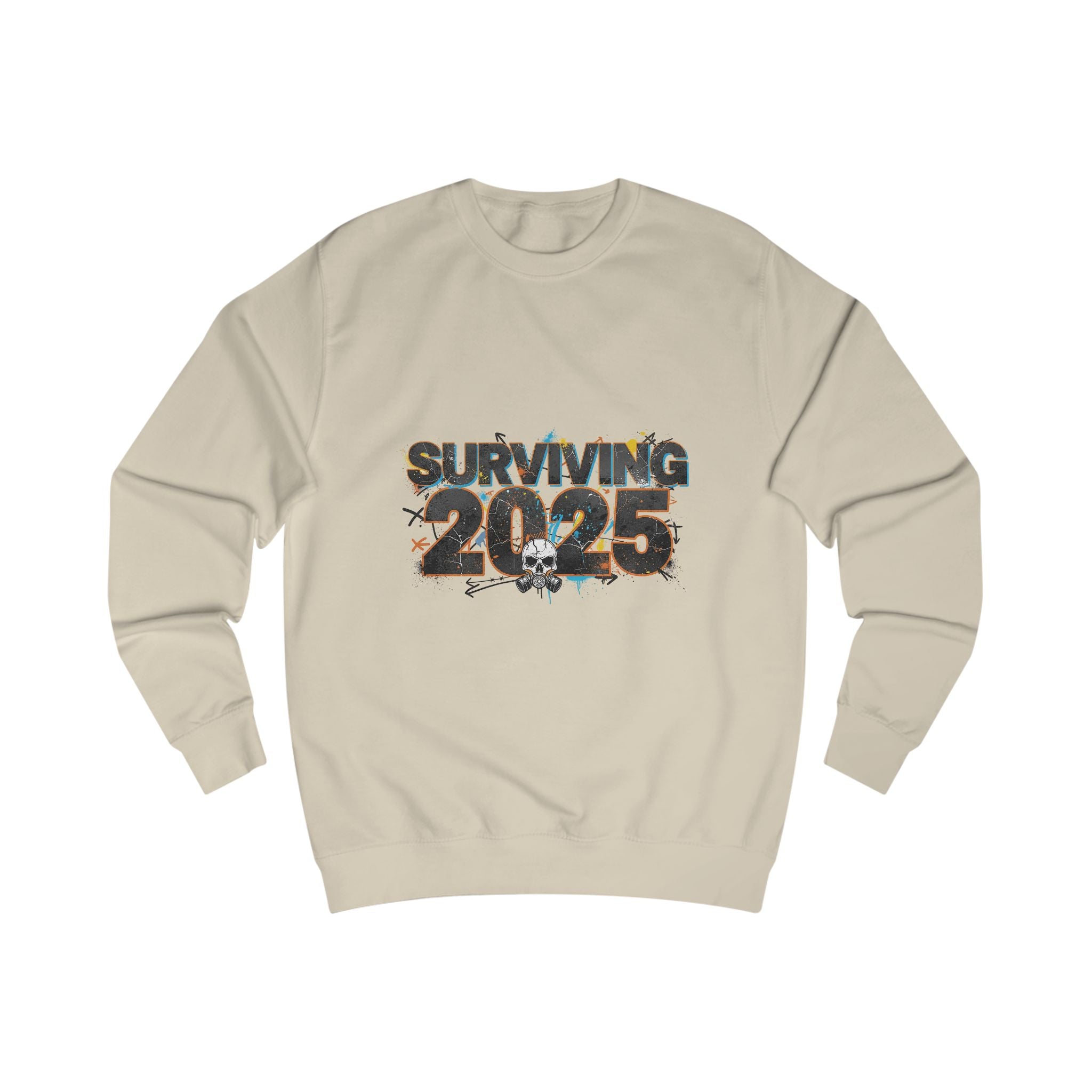 Surviving 2025 Sweatshirt — Funny Retro Graphic Crewneck for New Year & Graduation Gifts