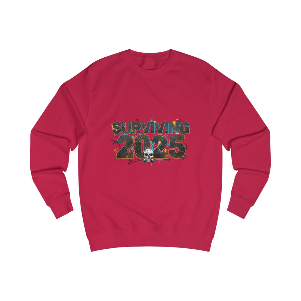 Surviving 2025 Sweatshirt — Funny Retro Graphic Crewneck for New Year & Graduation Gifts