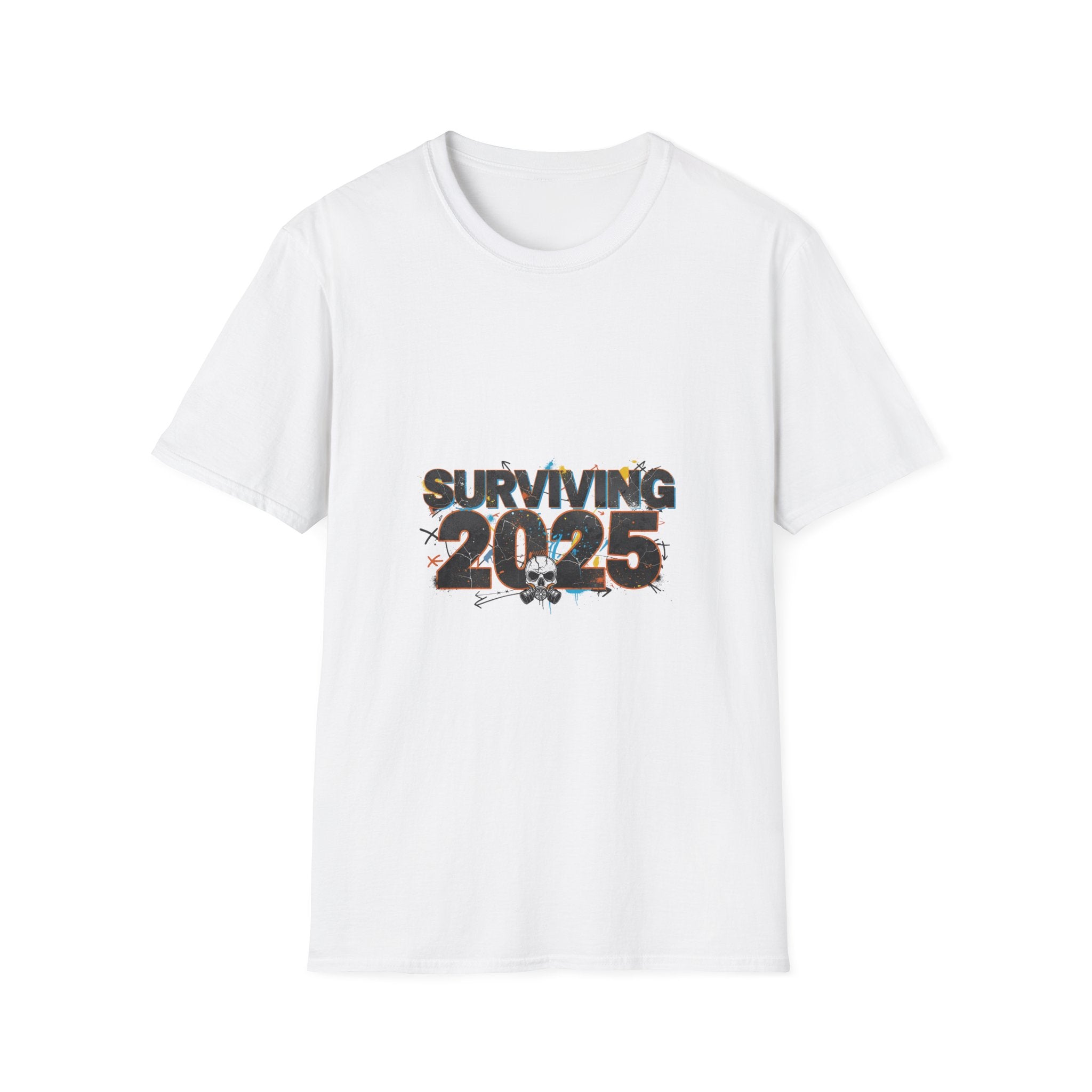 Surviving 2025 T-Shirt — Apocalyptic Skull Graphic Tee