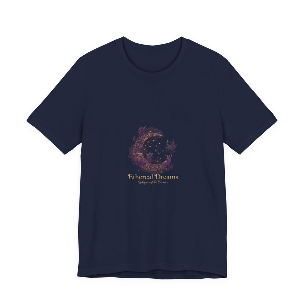 Crescent Moon Cat Illustration Tee | Ethereal Dreams Graphic T-Shirt