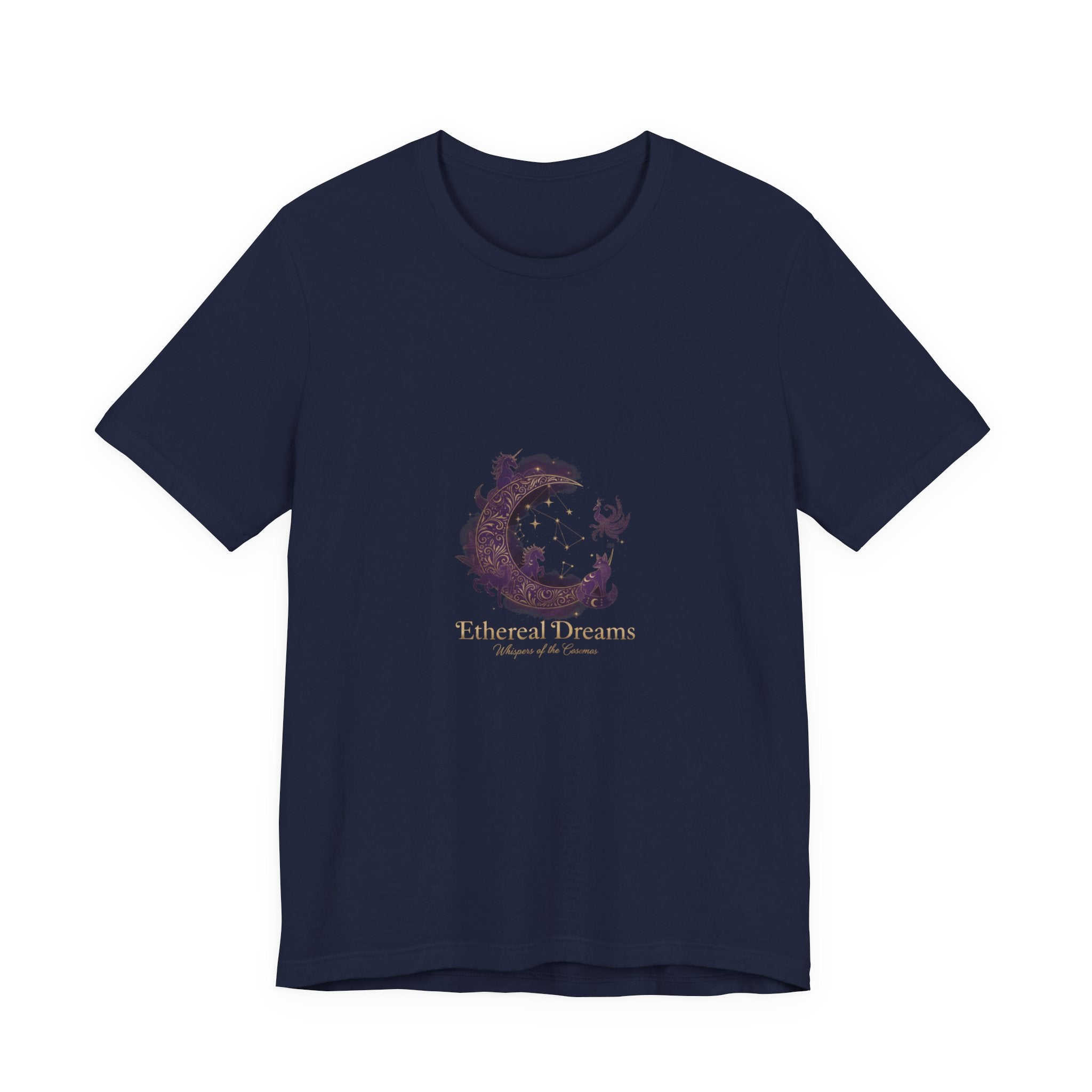 Crescent Moon Cat Illustration Tee | Ethereal Dreams Graphic T-Shirt