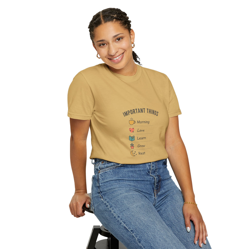 Important Things T‑Shirt — Comfortable Graphic Tee