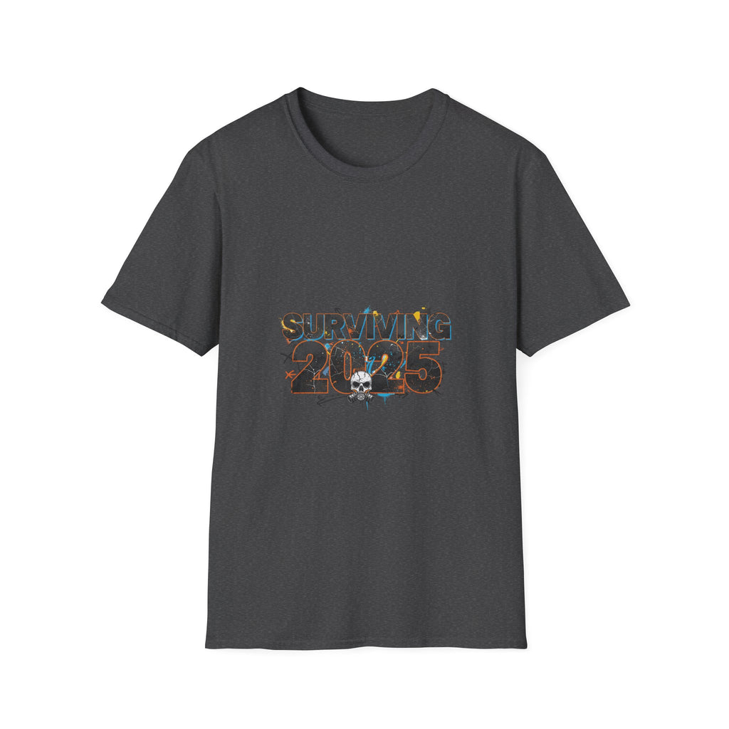 Surviving 2025 T-Shirt — Apocalyptic Skull Graphic Tee
