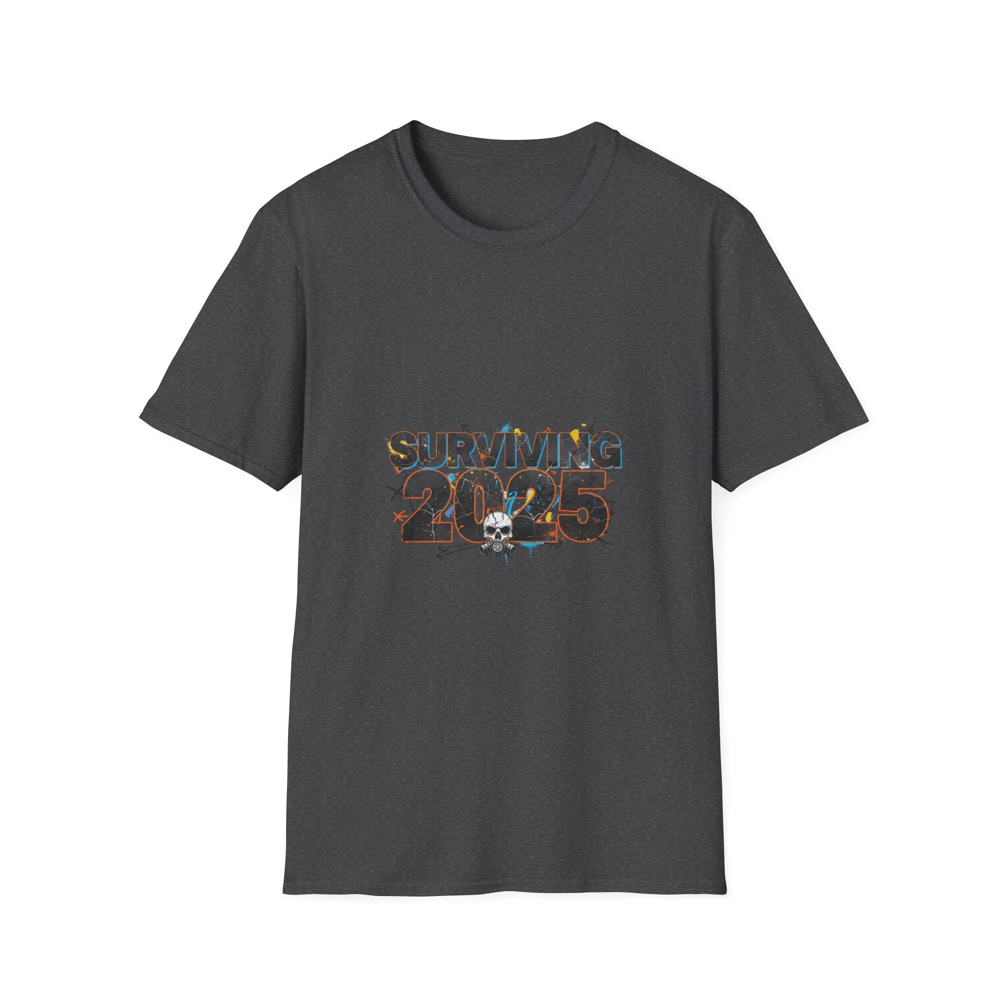 Surviving 2025 T-Shirt — Apocalyptic Skull Graphic Tee