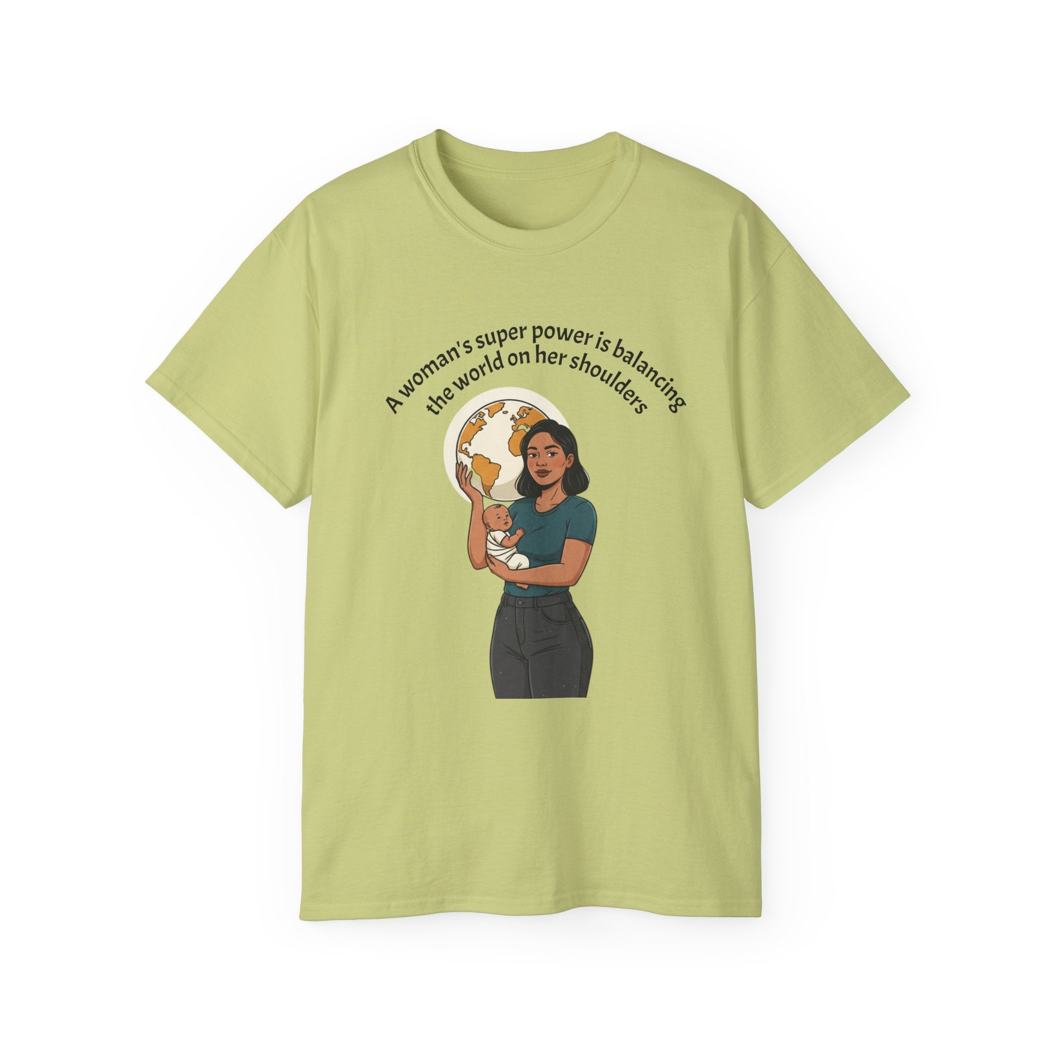 Graphic Tee —  T‑Shirt - Balancing the world on her shoulders