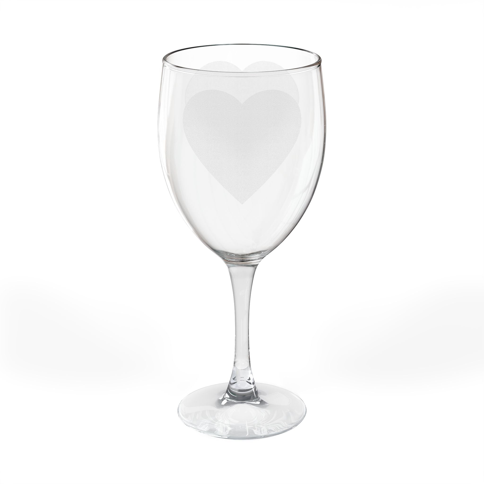 Engraved Heart Wine Glass — 10.5oz Romantic Stemware Gift for Valentine’s & Anniversaries
