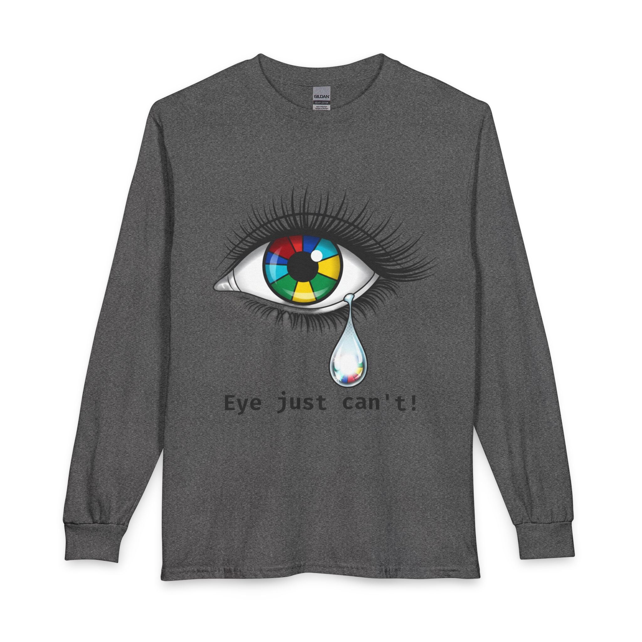 Long Sleeve T-Shirt — Color Wheel Eye Tear Graphic