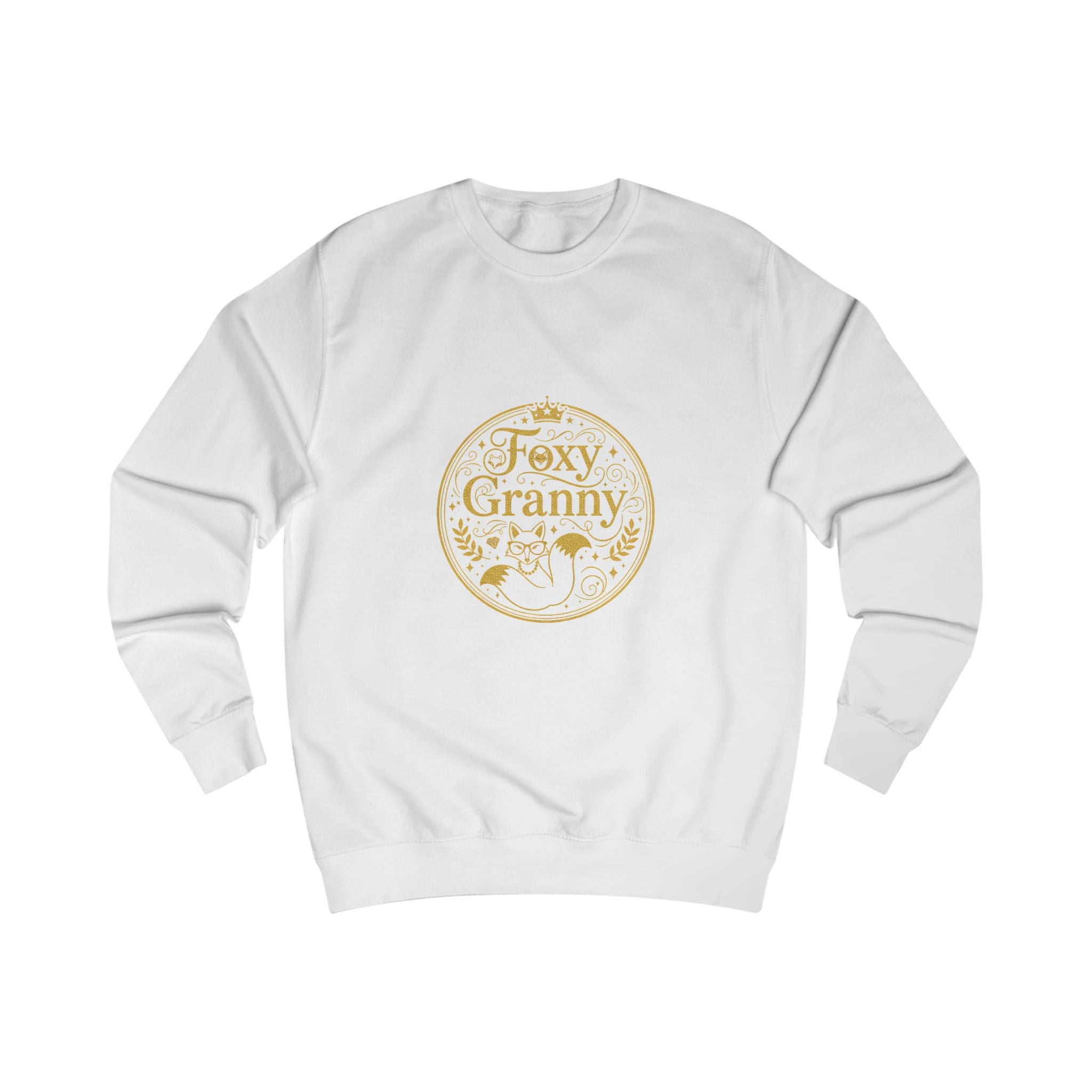 Foxy Granny Sweatshirt — Gold Floral Grandma Crewneck