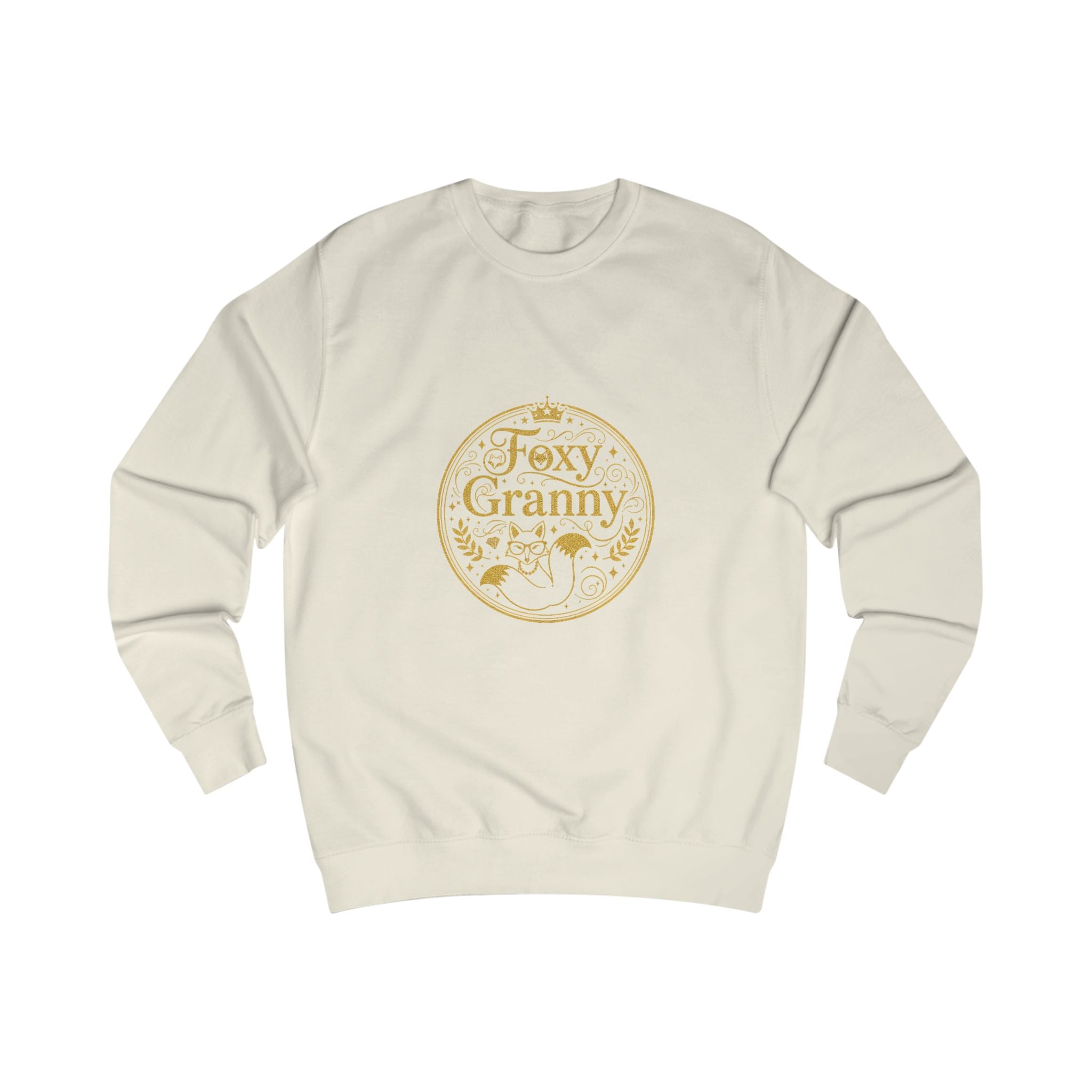 Foxy Granny Sweatshirt — Gold Floral Grandma Crewneck