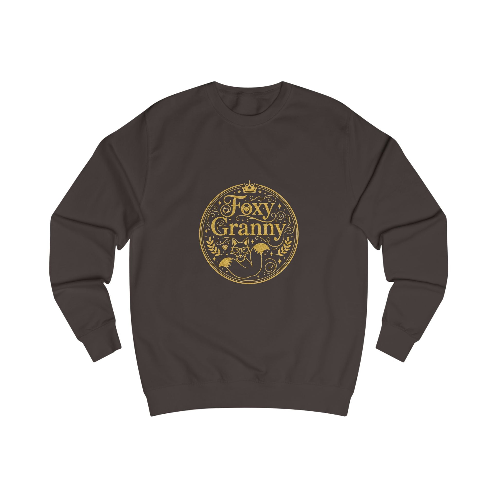 Foxy Granny Sweatshirt — Gold Floral Grandma Crewneck
