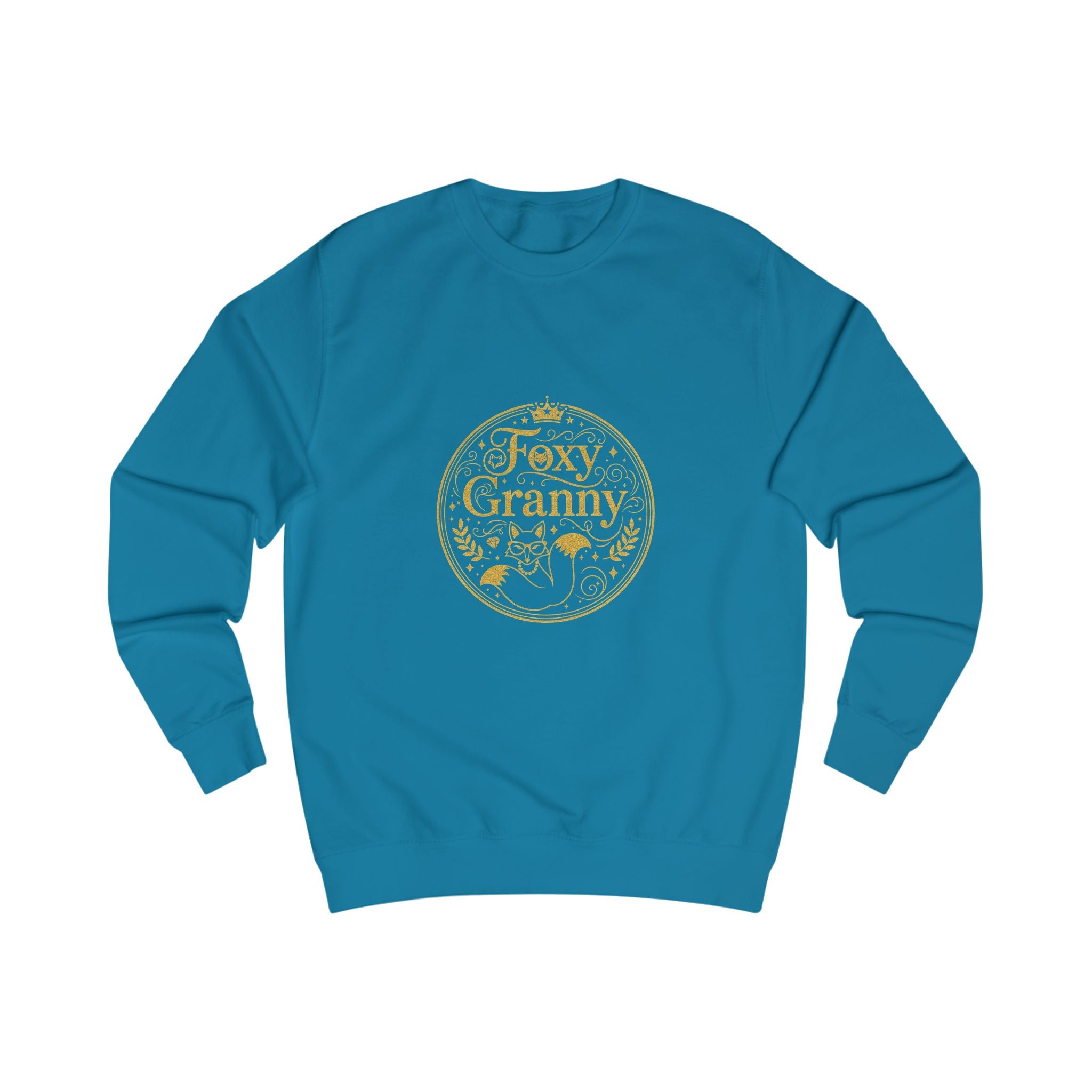 Foxy Granny Sweatshirt — Gold Floral Grandma Crewneck