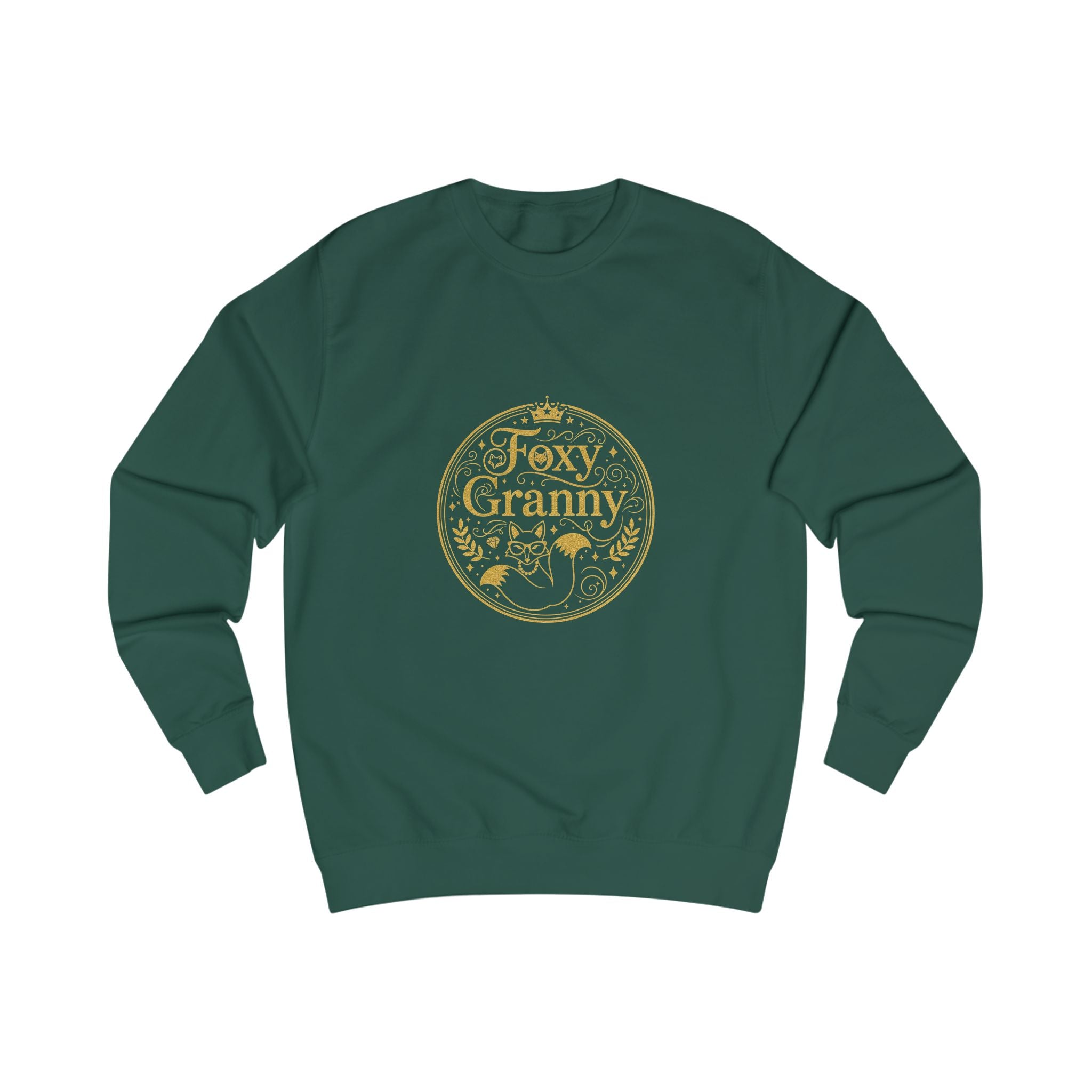 Foxy Granny Sweatshirt — Gold Floral Grandma Crewneck