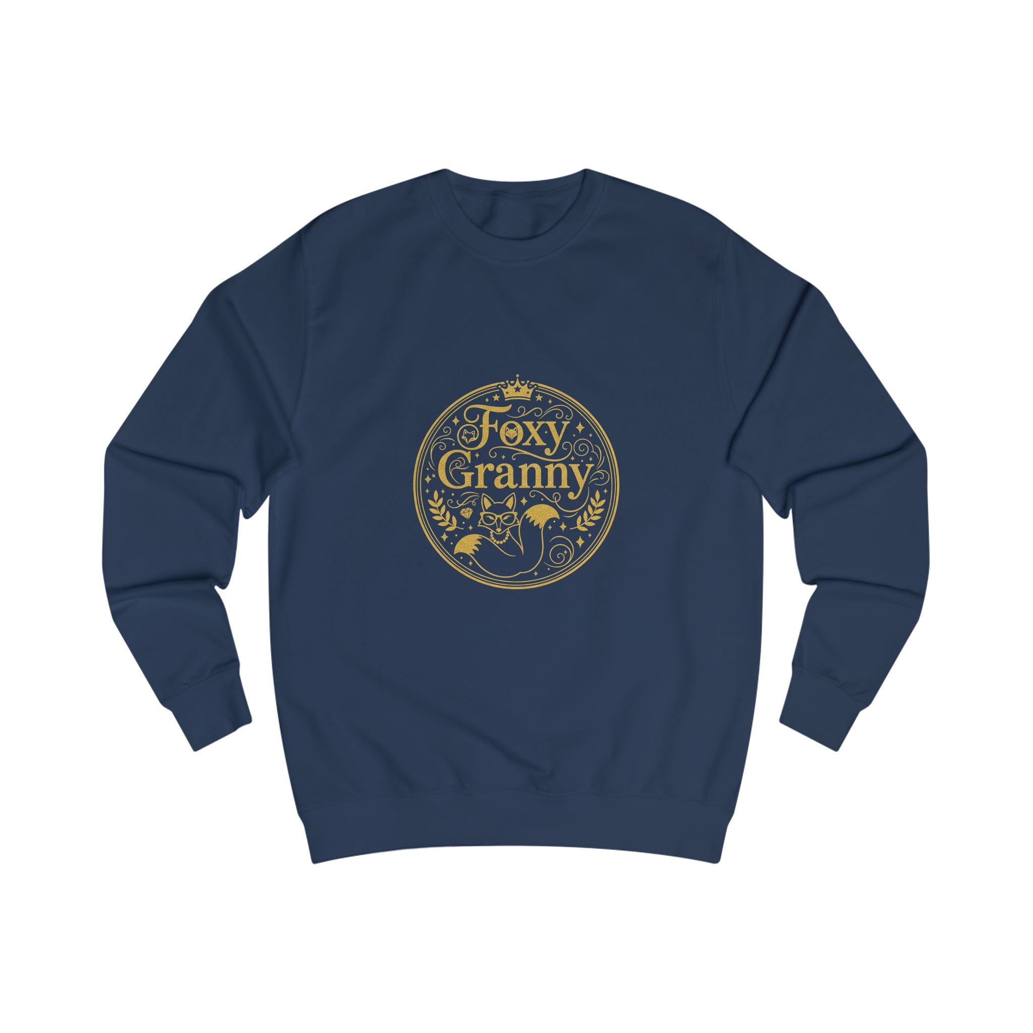 Foxy Granny Sweatshirt — Gold Floral Grandma Crewneck