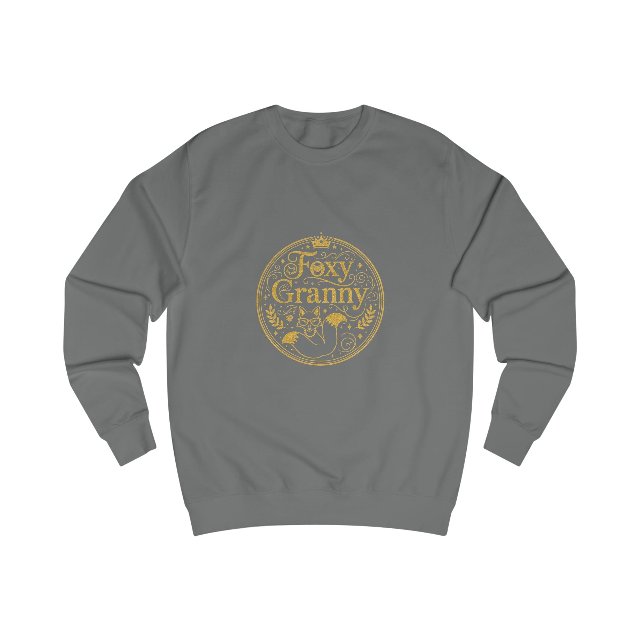 Foxy Granny Sweatshirt — Gold Floral Grandma Crewneck