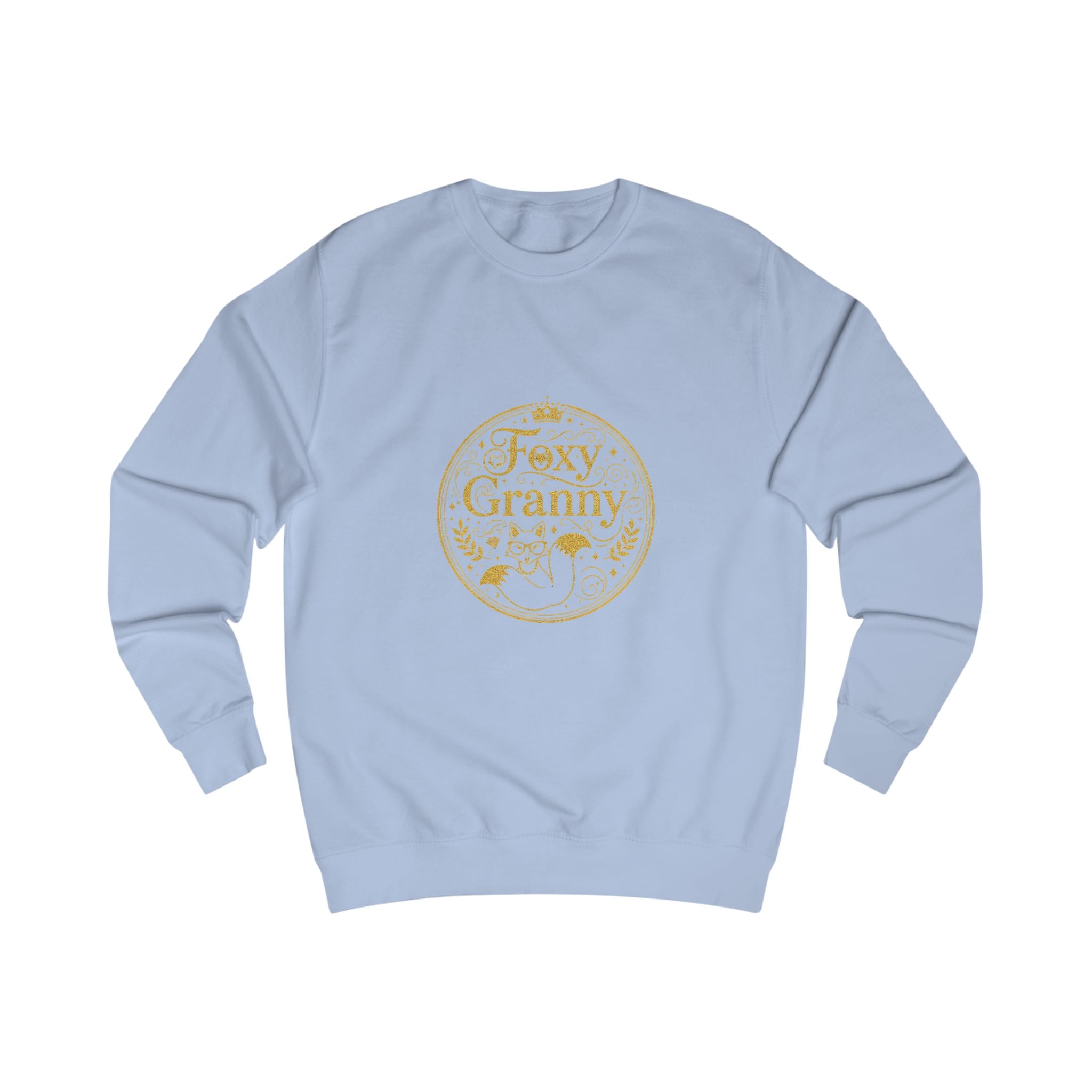 Foxy Granny Sweatshirt — Gold Floral Grandma Crewneck