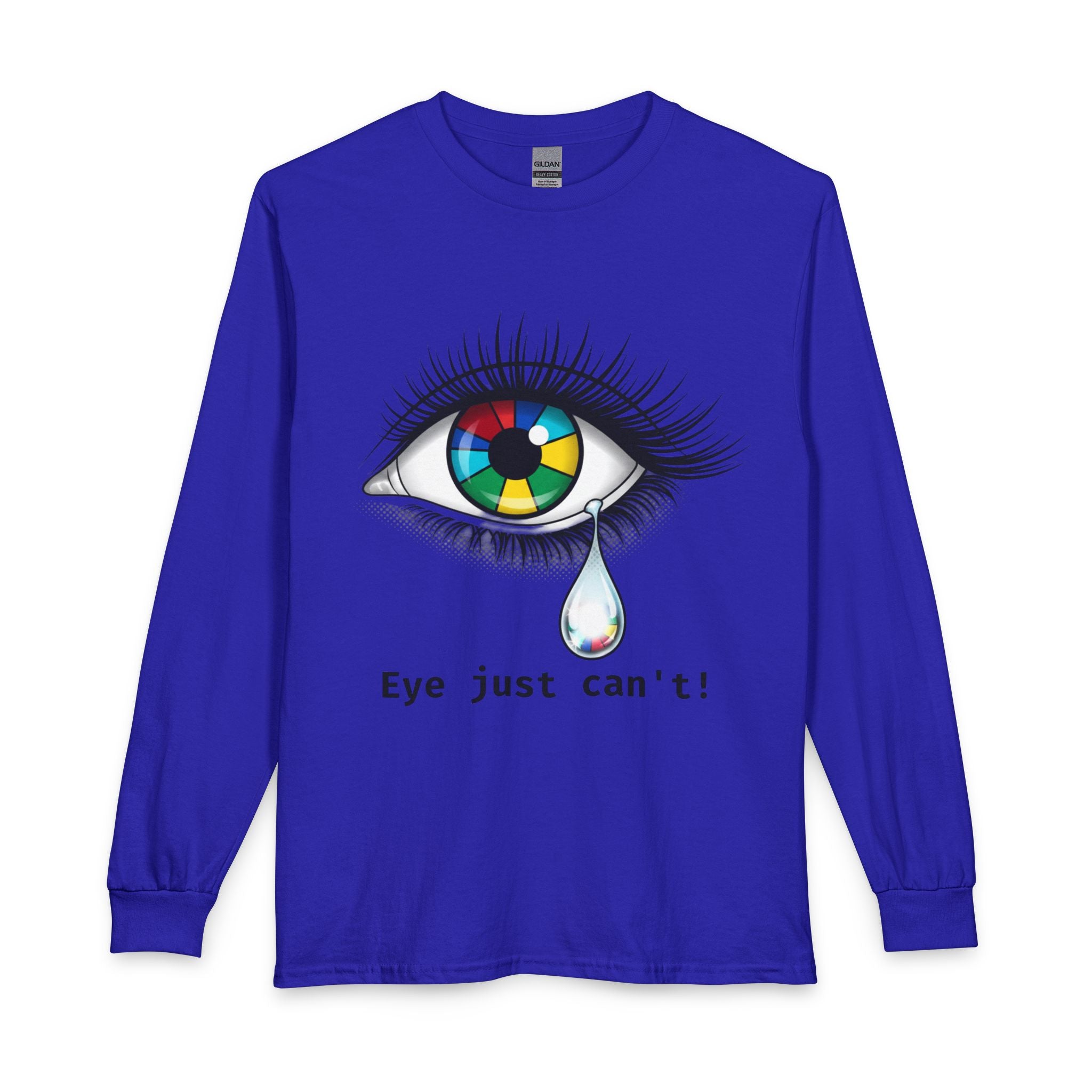 Long Sleeve T-Shirt — Color Wheel Eye Tear Graphic