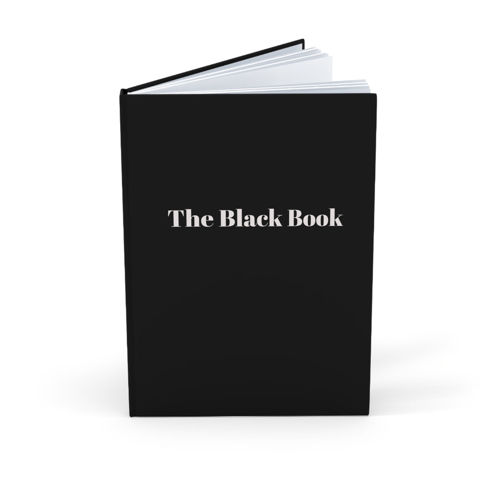 Hardcover Journal — "The Black Book" A5 Black Hardcover Notebook for Notes & Ideas