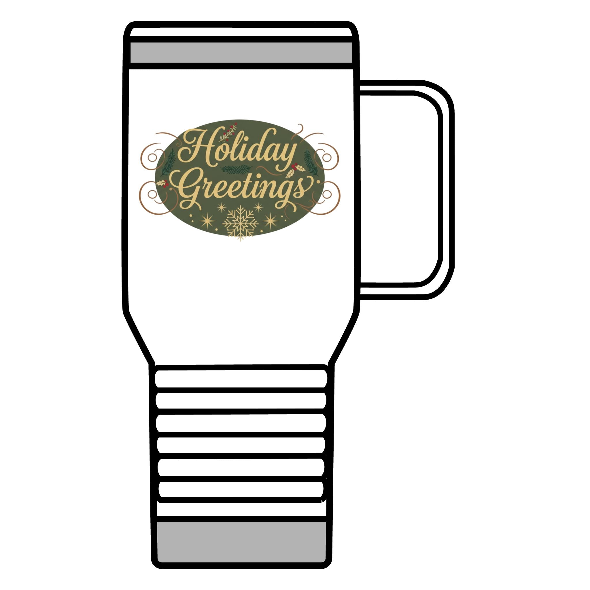 Holiday Greetings Travel Mug — 20oz Insulated Holiday Coffee Tumbler