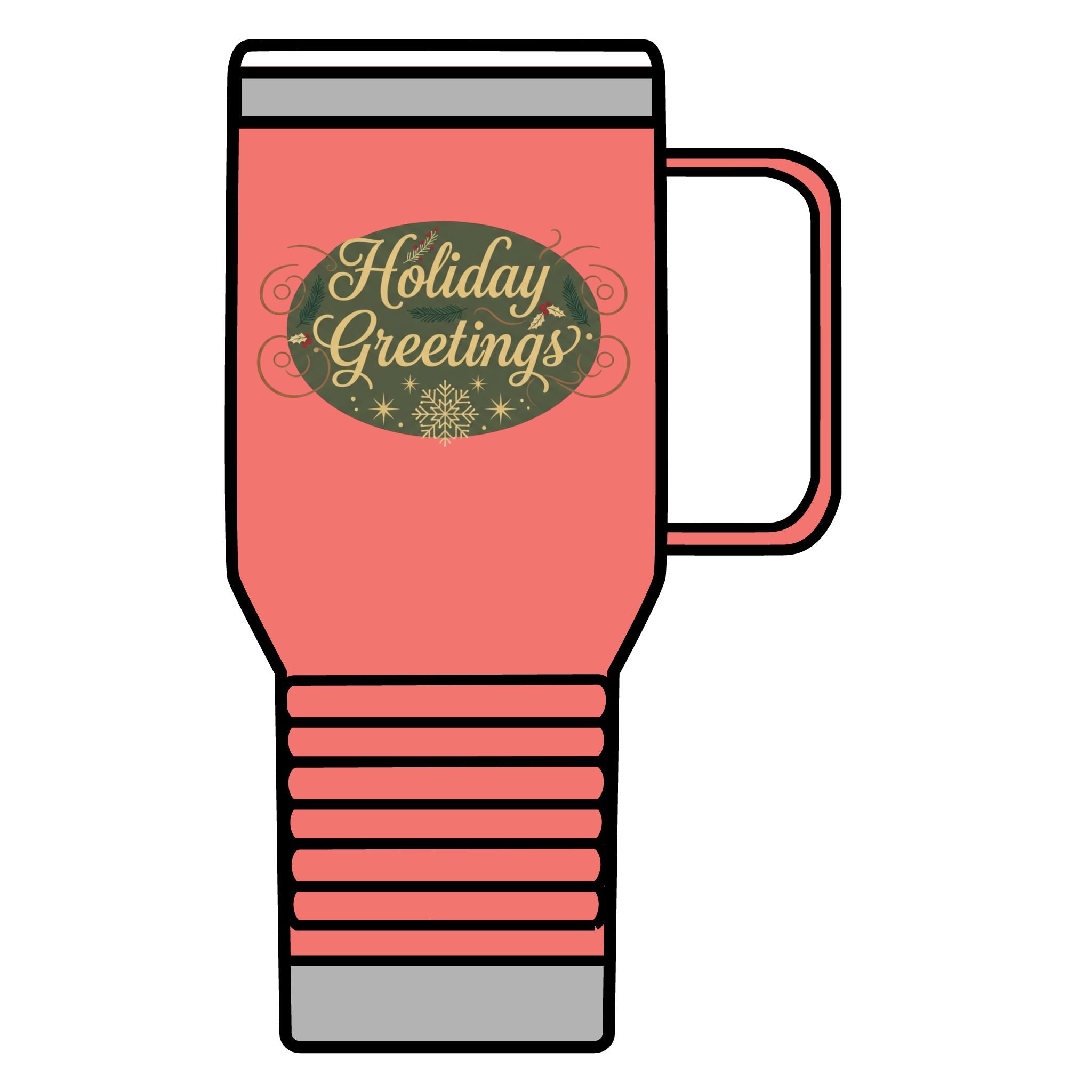 Holiday Greetings Travel Mug — 20oz Insulated Holiday Coffee Tumbler