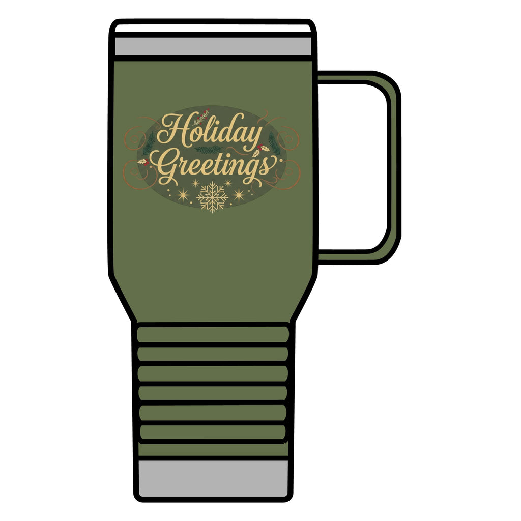 Holiday Greetings Travel Mug — 20oz Insulated Holiday Coffee Tumbler