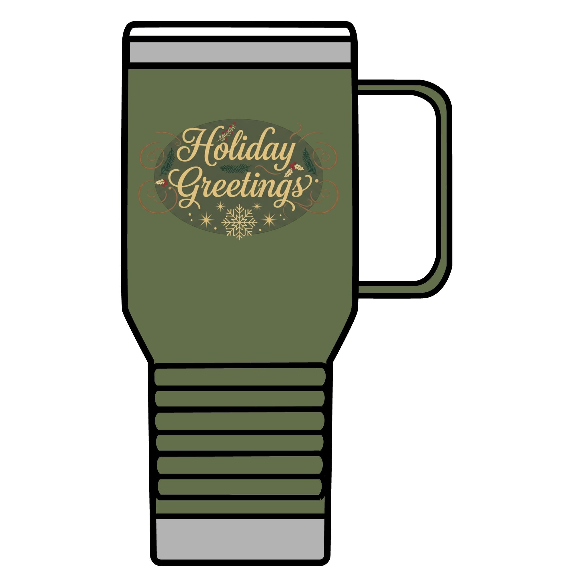 Holiday Greetings Travel Mug — 20oz Insulated Holiday Coffee Tumbler