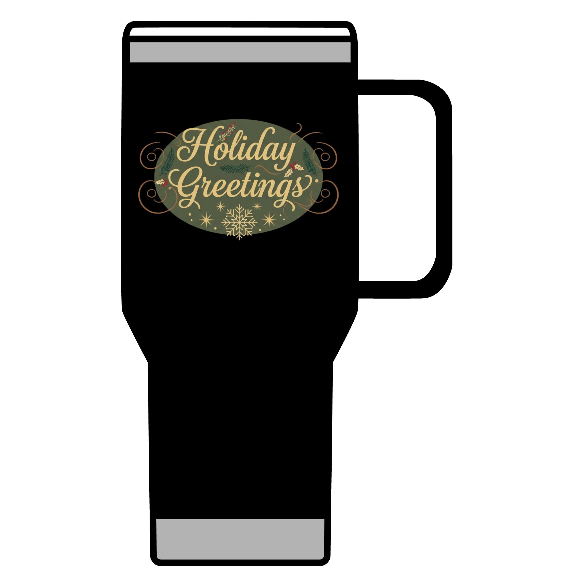 Holiday Greetings Travel Mug — 20oz Insulated Holiday Coffee Tumbler