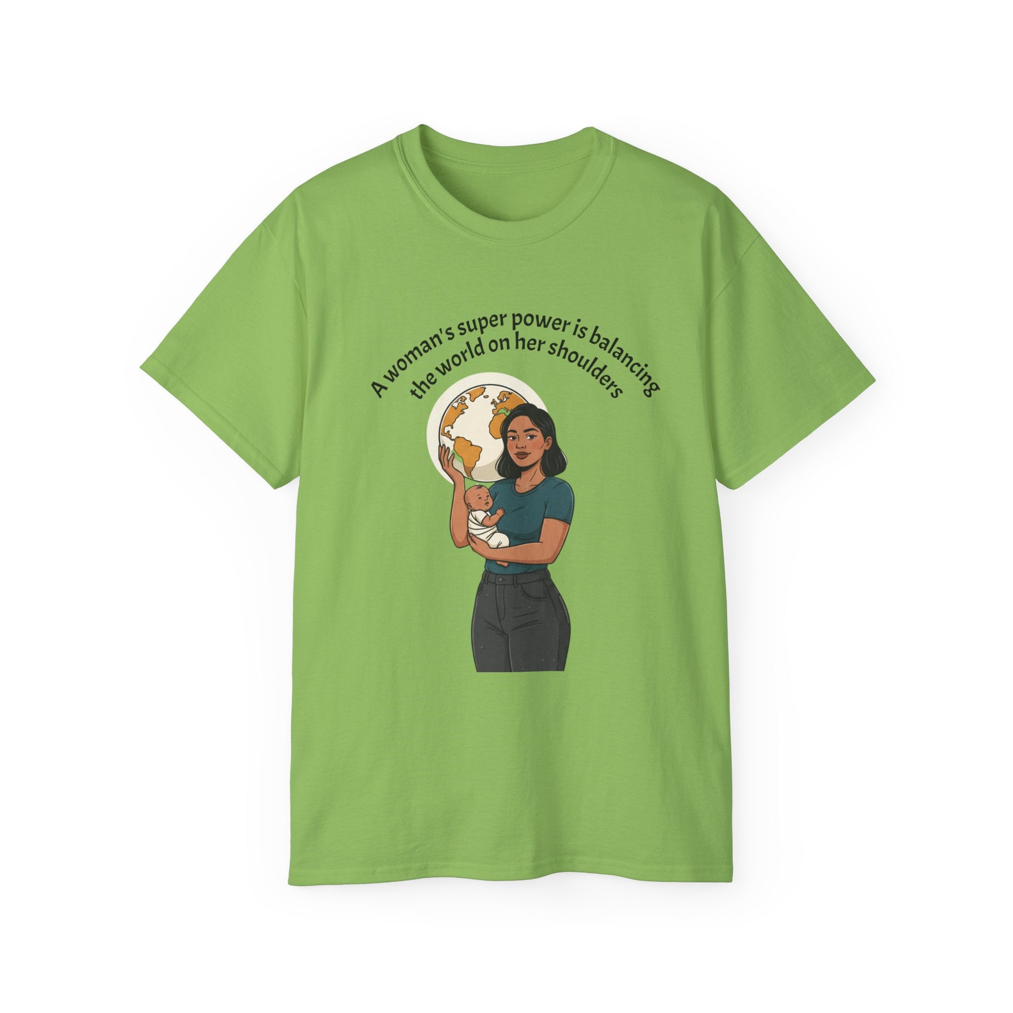 Graphic Tee —  T‑Shirt - Balancing the world on her shoulders